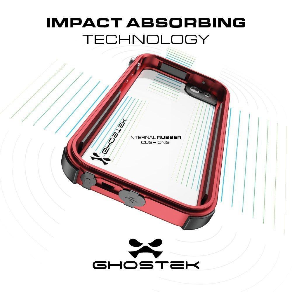 iPhone 8 Waterproof Case, Ghostek® Atomic 3.0 Red Series | Underwater | Touch-ID 