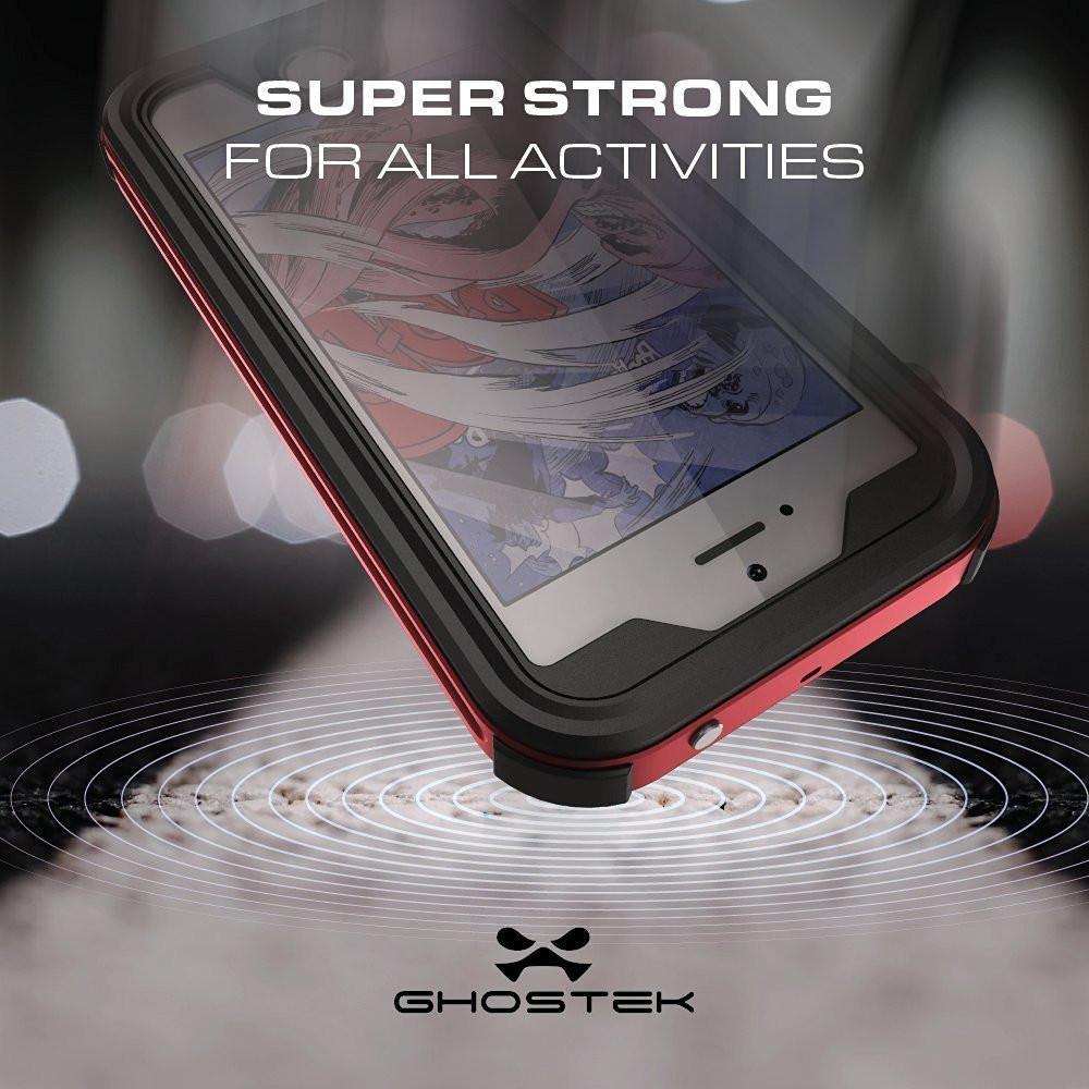 iPhone 8 Waterproof Case, Ghostek® Atomic 3.0 Red Series | Underwater | Touch-ID 