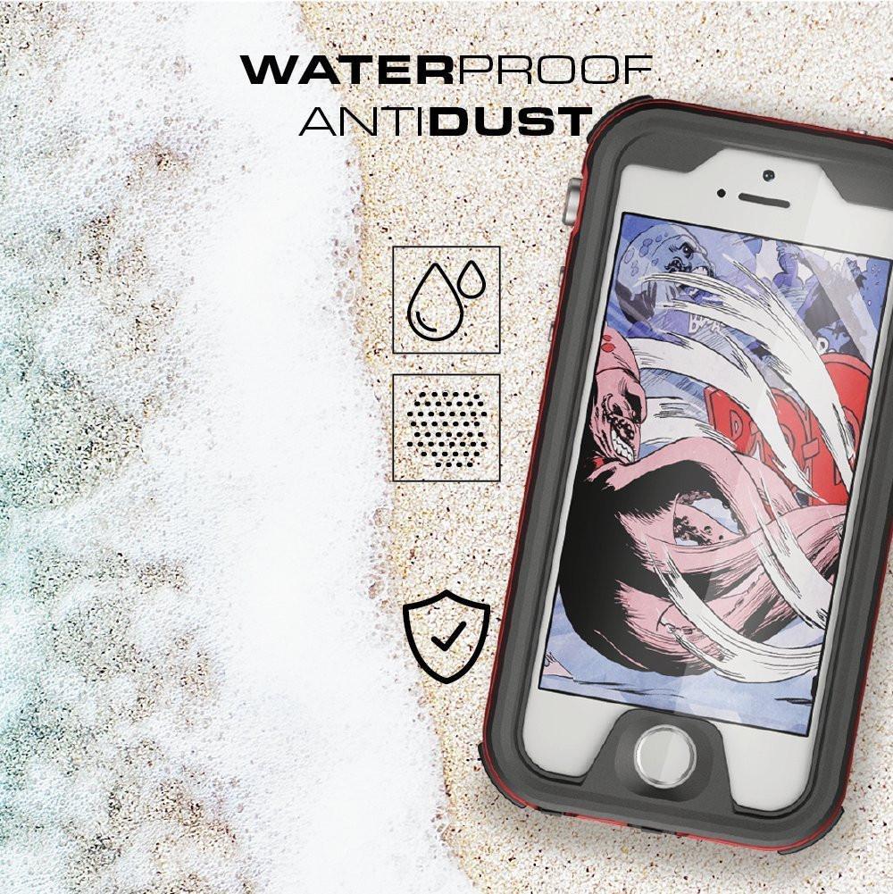 iPhone 8 Waterproof Case, Ghostek® Atomic 3.0 Red Series | Underwater | Touch-ID 