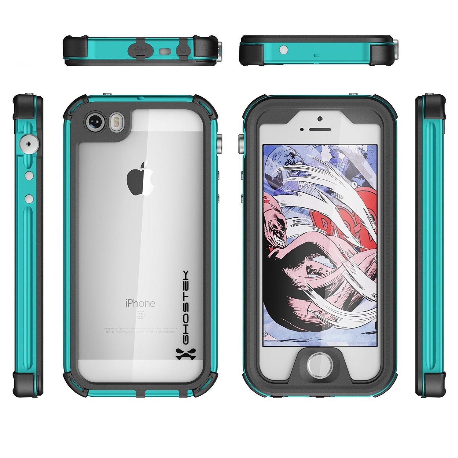 iPhone 8 Waterproof Case, Ghostek® Atomic 3.0 Teal Series 