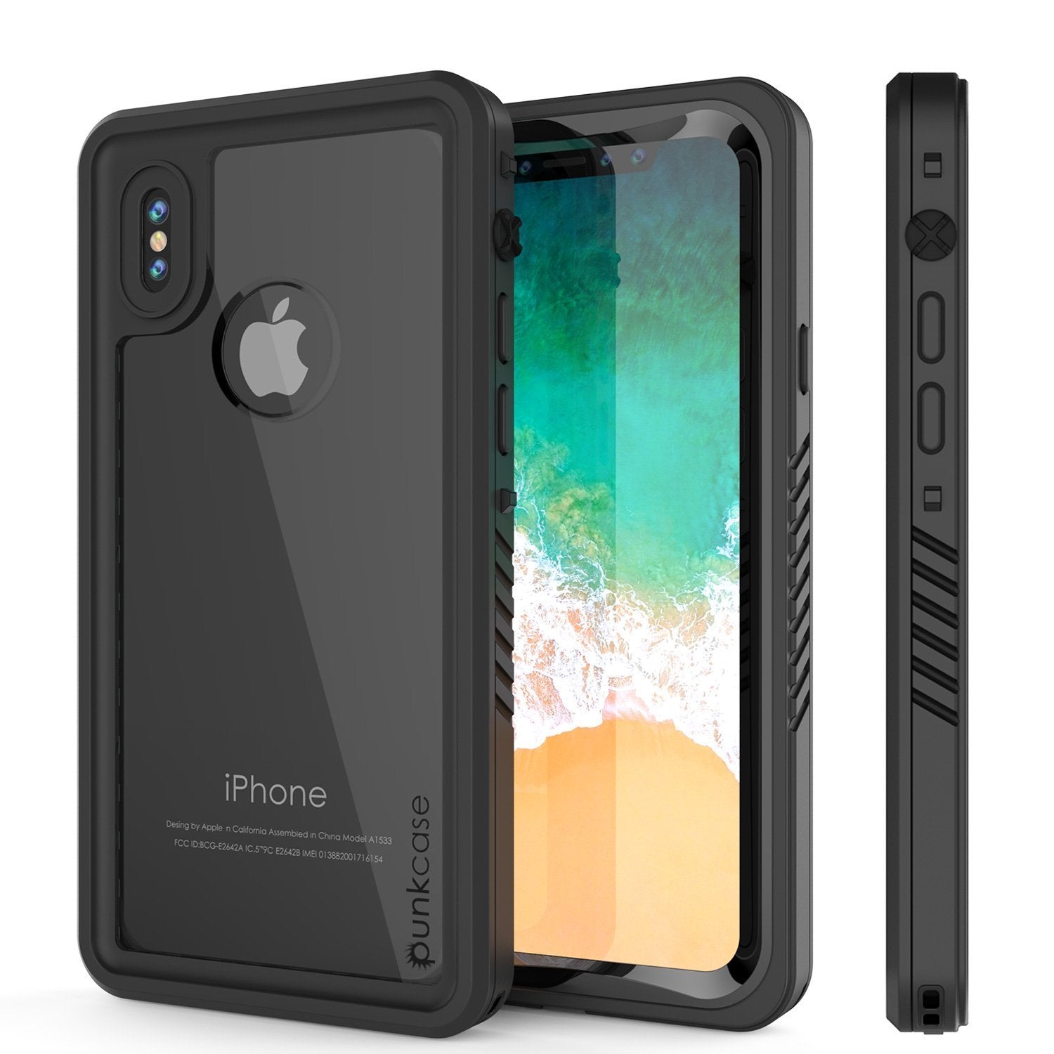 Capa À Prova D'Água para iPhone XS Max, Punkcase [Série Extrema] Capa de Armadura com Protetor de Tela Embutido [Preto]