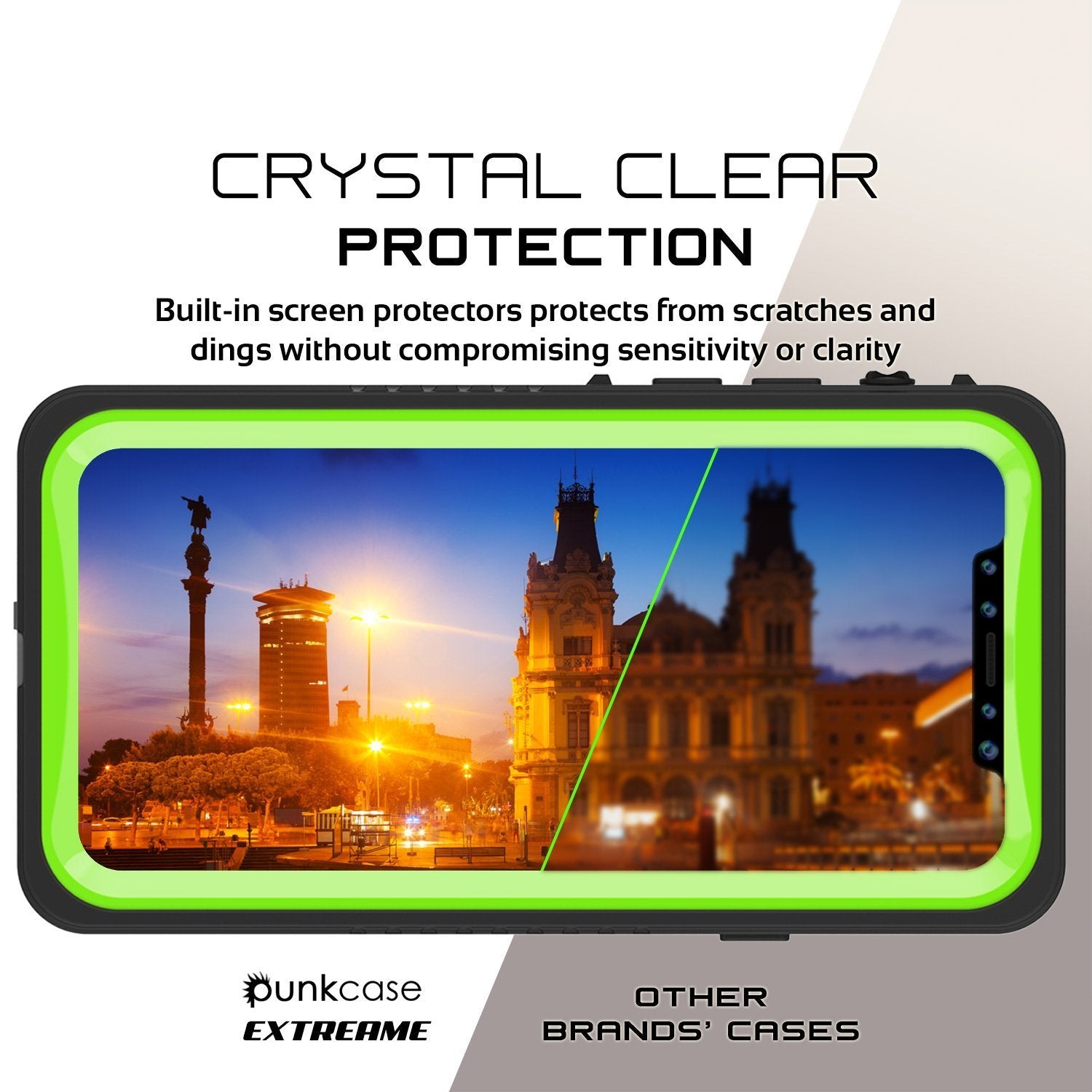 iPhone XS Max Waterproof Case, Punkcase [Extreme Series] Armor Cover W/ Built In Screen Protector [Light Green] (Color in image: Light Blue)
