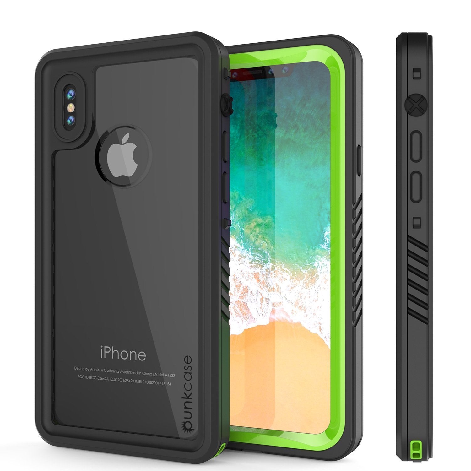 Capa à prova d'água para iPhone XS Max, Punkcase [Série Extrema] Capa Protetora com Armadura e Protetor de Tela Embutido [Verde Claro]