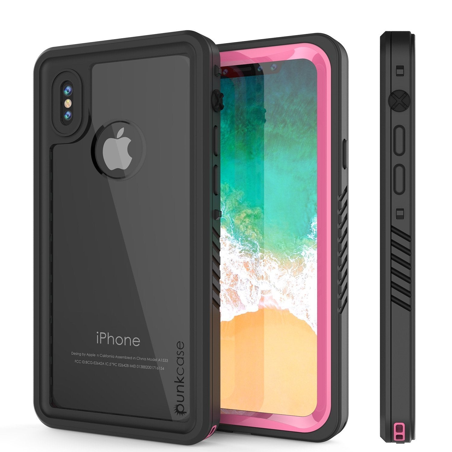 Capa à Prova d'Água para iPhone XS Max, Punkcase [Série Extrema] Capa de Armadura com Protetor de Tela Embutido [Rosa]