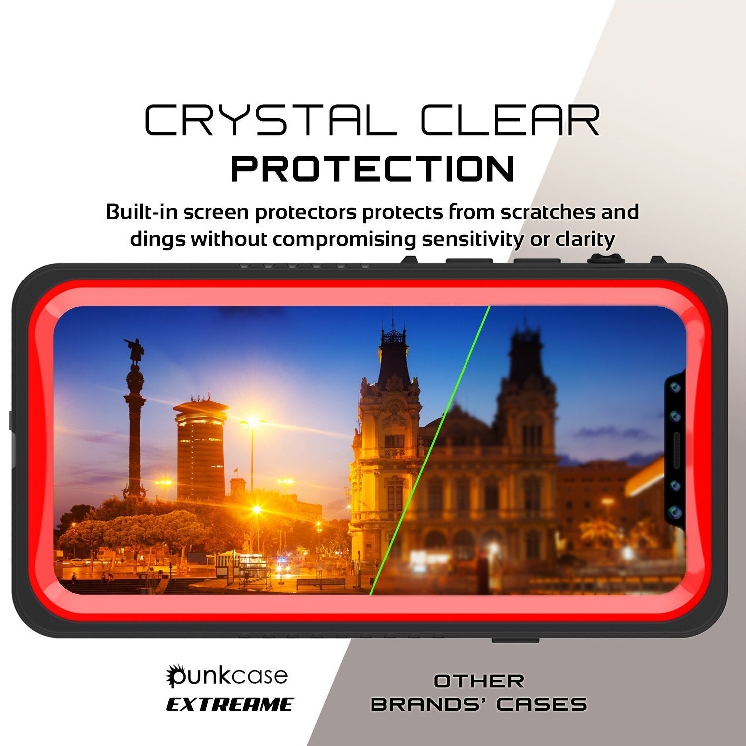 iPhone XS Max Waterproof Case, Punkcase [Extreme Series] Armor Cover W/ Built In Screen Protector [Red] (Color in image: Purple)