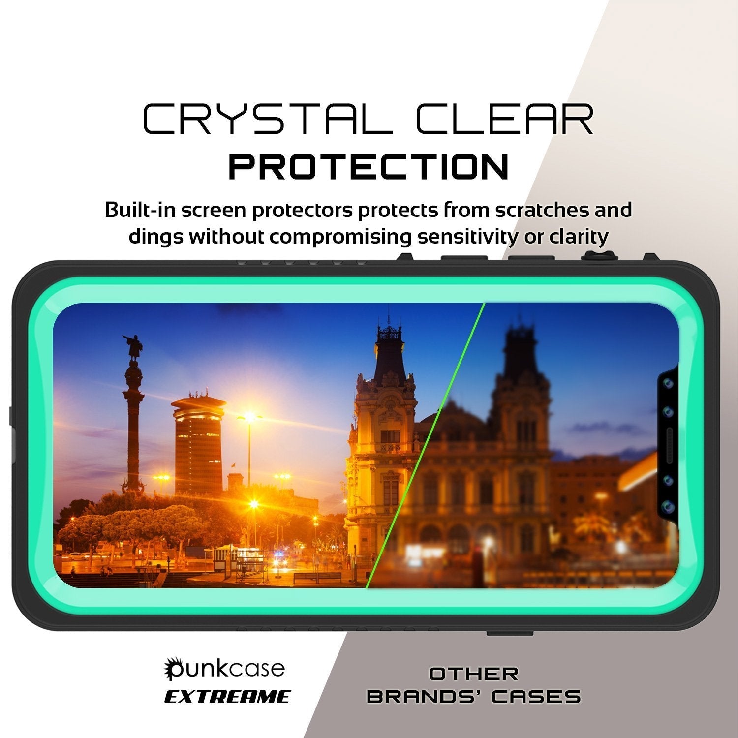 iPhone XS Max Waterproof Case, Punkcase [Extreme Series] Armor Cover W/ Built In Screen Protector [Teal] (Color in image: Light Green)