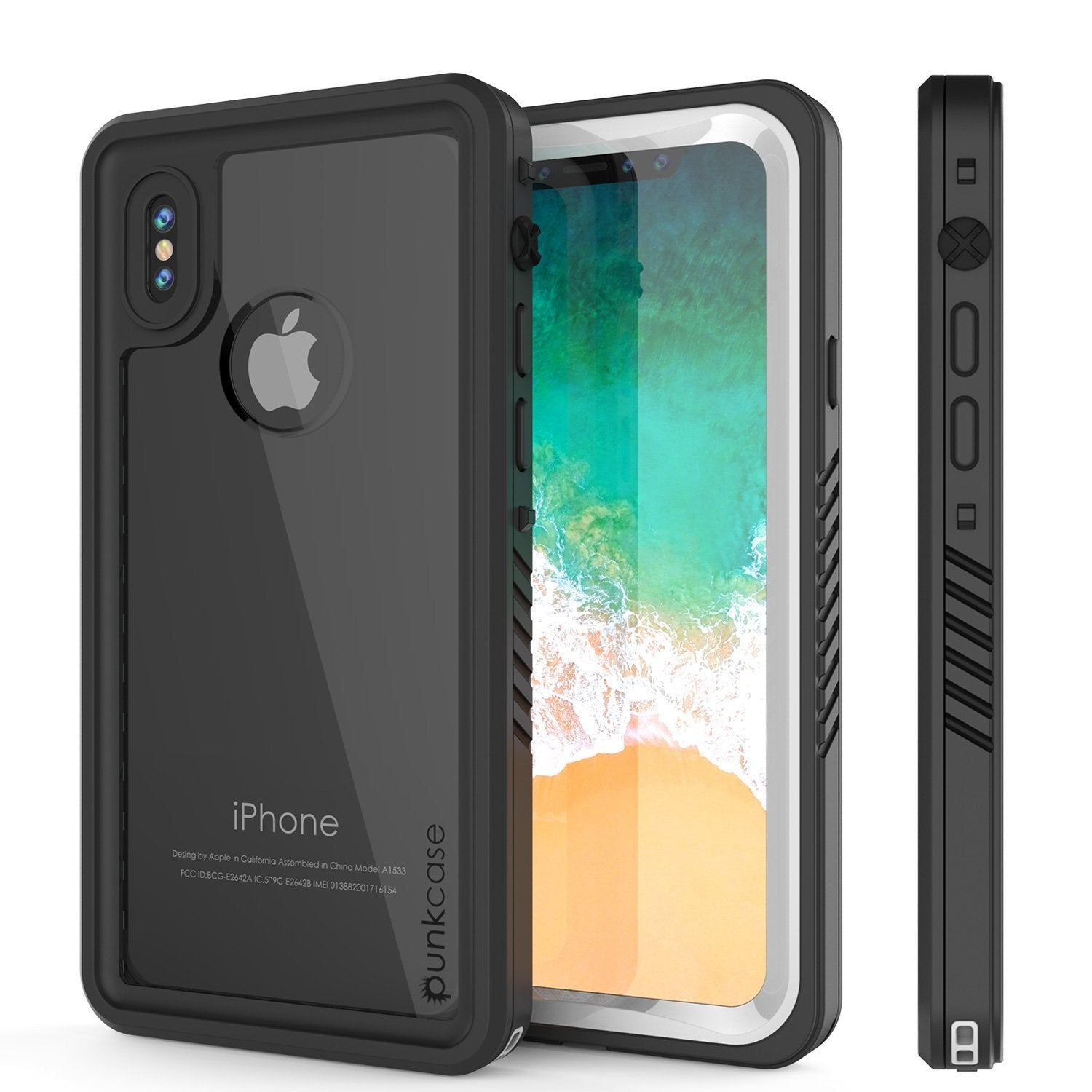 Capa à prova d'água para iPhone XS Max, Punkcase [Série Extreme] Capa de Armadura com Protetor de Tela Embutido [Branco]