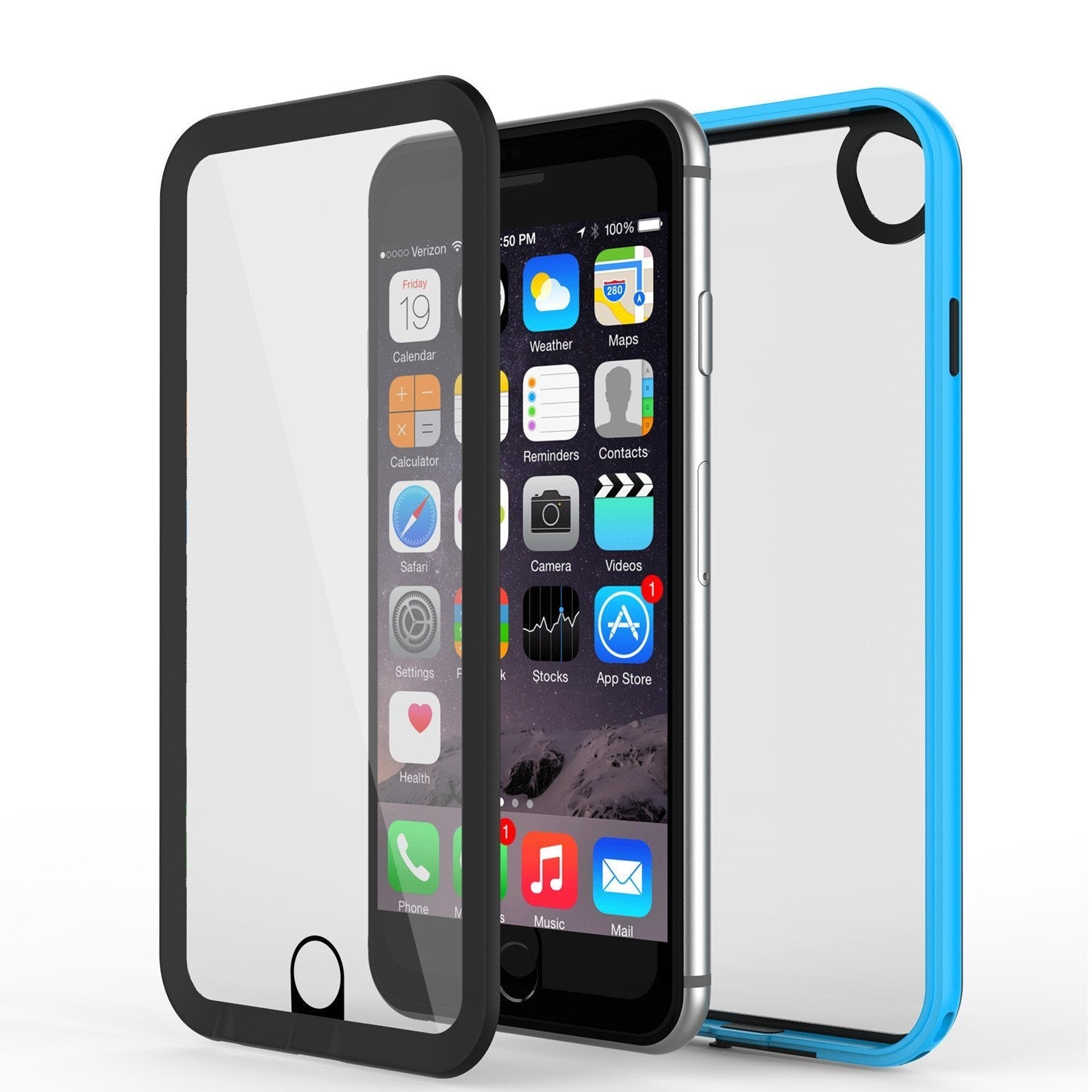 Apple iPhone 8 Waterproof Case, PUNKcase CRYSTAL 2.0 Light Blue  W/ Attached Screen Protector  | Warranty (Color in image: Light Blue)