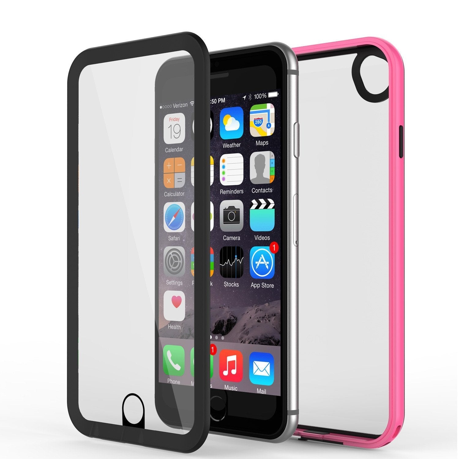 Capa à prova d'água para Apple iPhone 8, PUNKcase CRYSTAL 2.0 Rosa com protetor de tela incorporado | Garantia