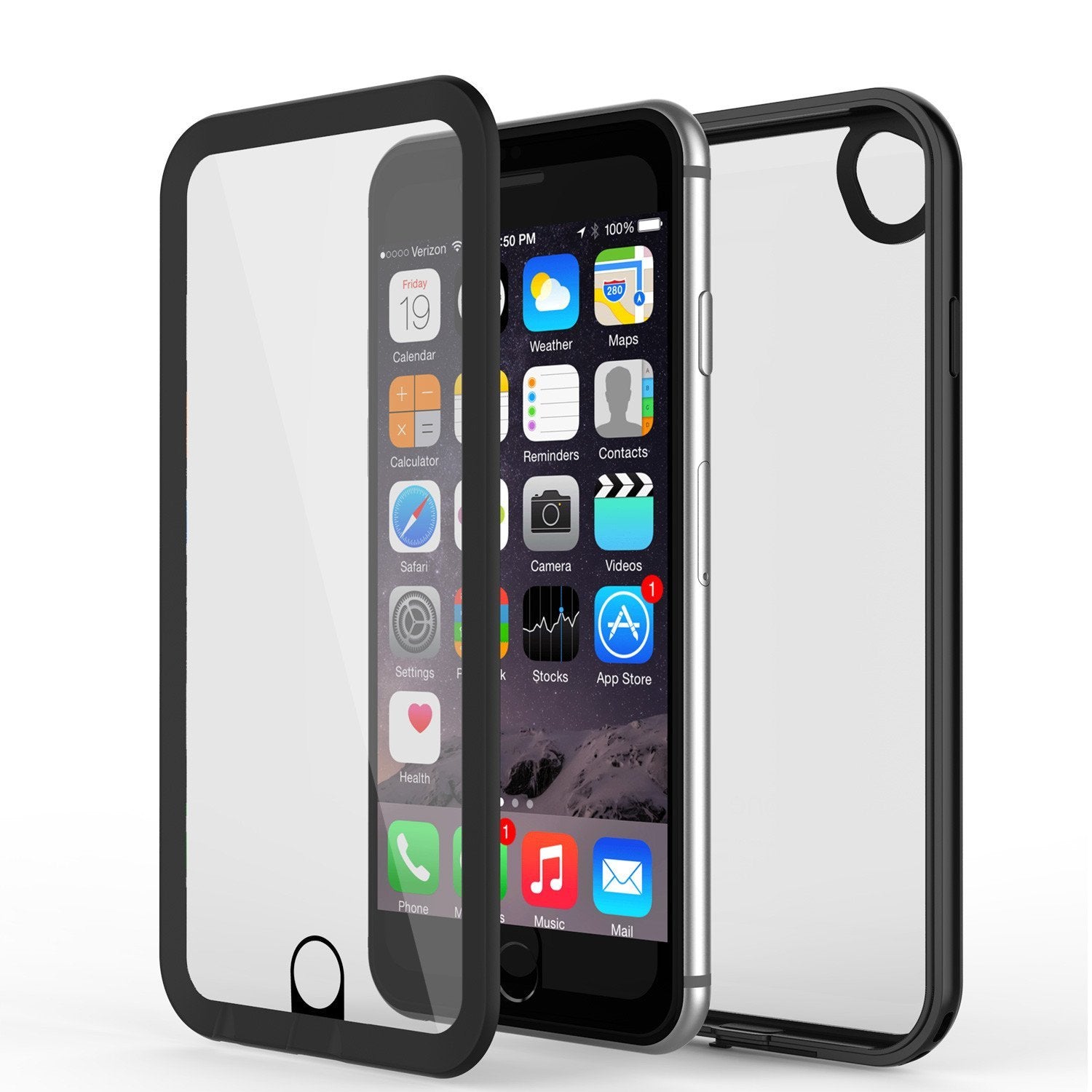 Capa à prova d'água para Apple iPhone 8, PUNKcase CRYSTAL 2.0 preta com protetor de tela acoplado | Garantia