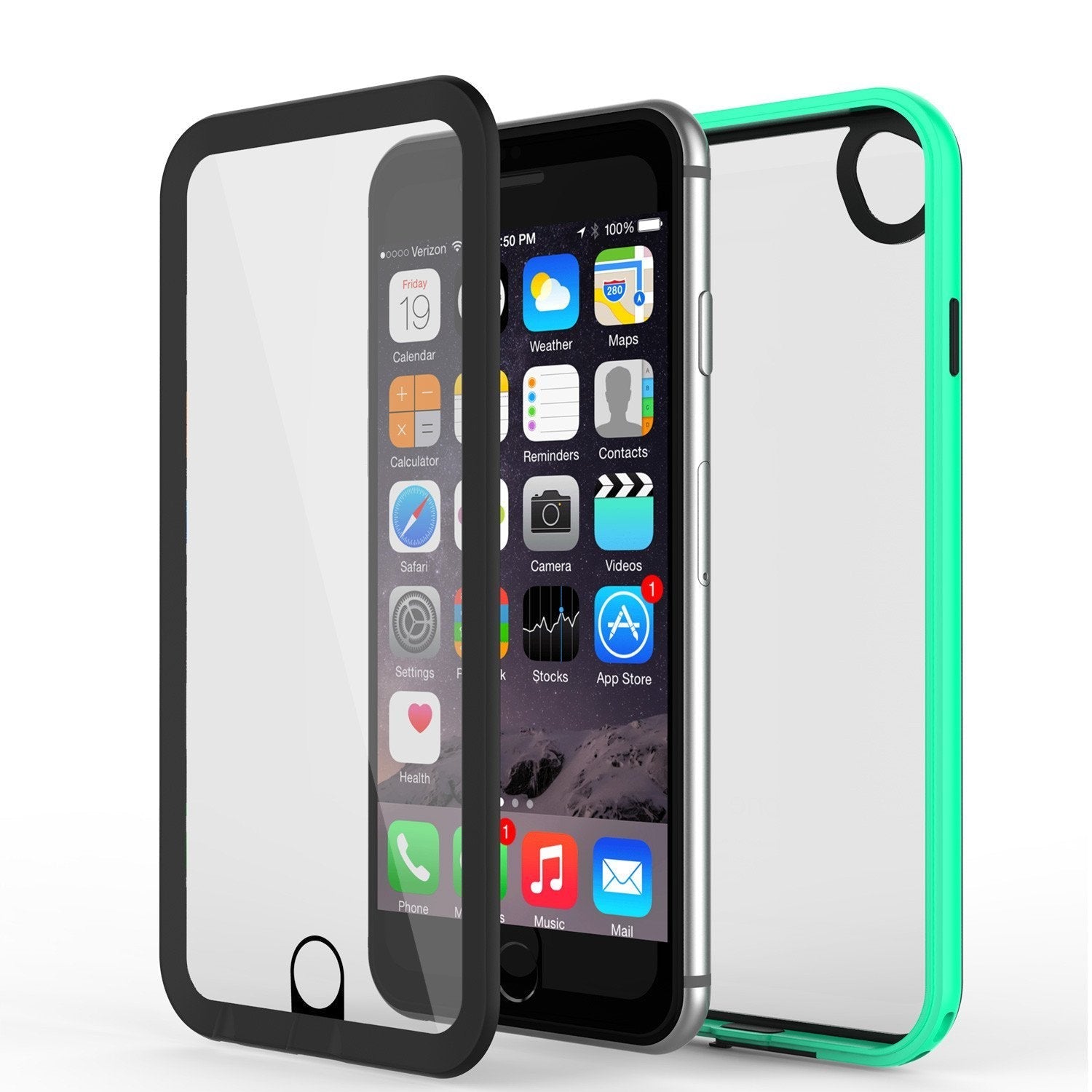 Capa à prova d'água para Apple iPhone 8, PUNKcase CRYSTAL 2.0 Teal com Protetor de Tela Anexado | Garantia