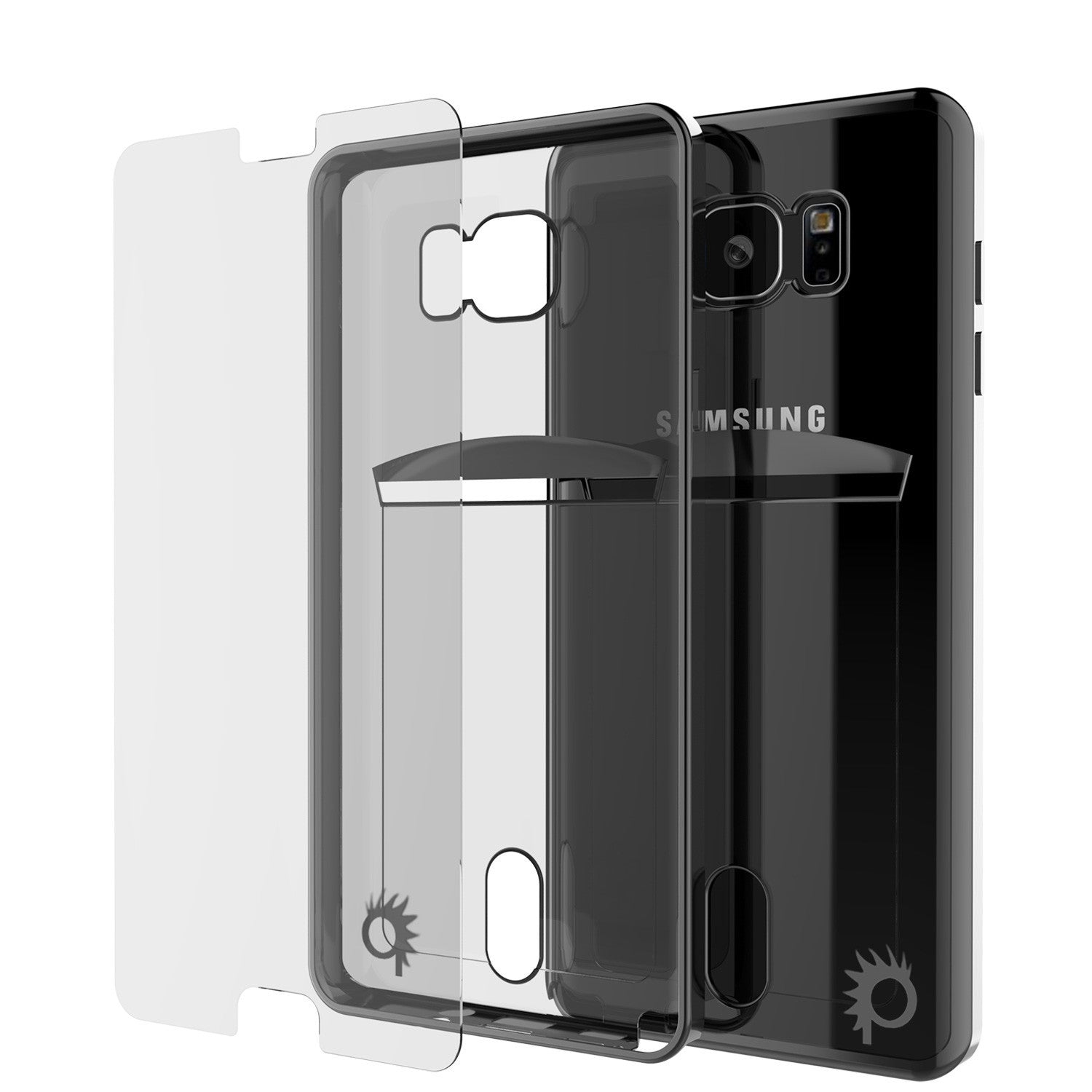 Capa Galaxy Note 5, Série Preto LÚCIDO da PUNKCASE® | Slot para Cartão | Protetor de Tela SHIELD | Ajuste Ultra