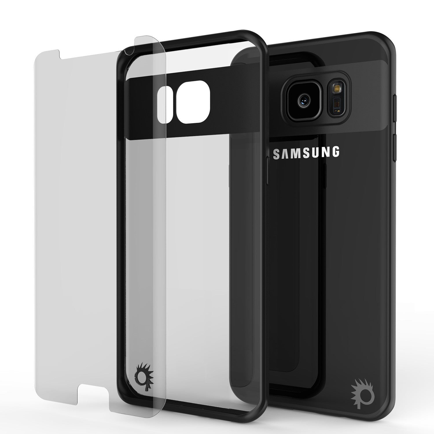 Galaxy S7 Edge Case [MASK Series] [BLACK] Full Body Hybrid Dual Layer TPU Cover W/ Protective PUNKSHIELD Screen Protector (Color in image: pink)