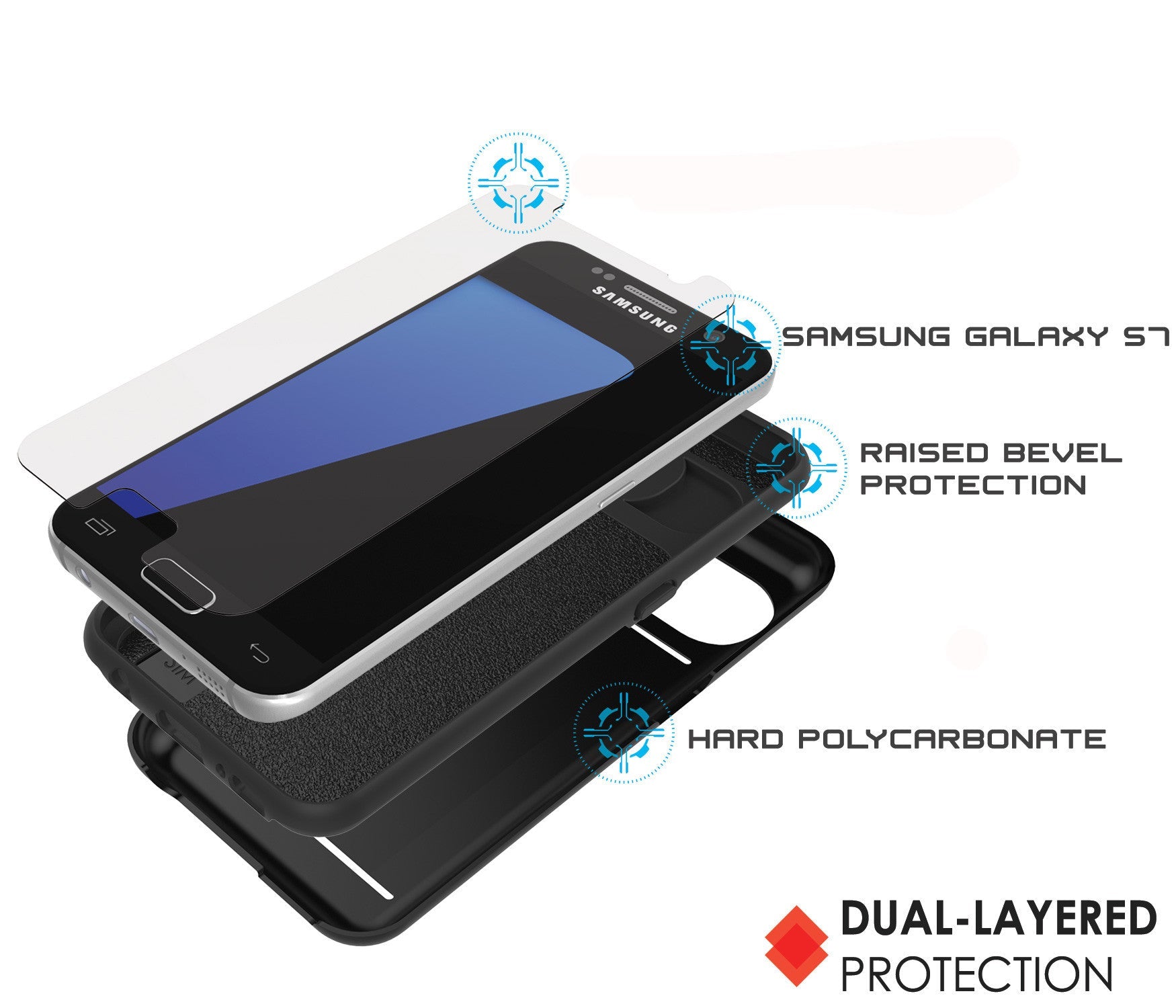 Galaxy S7 EDGE Case PunkCase CLUTCH Black Series Slim Armor Soft Cover Case w/ Screen Protector (Color in image: White)