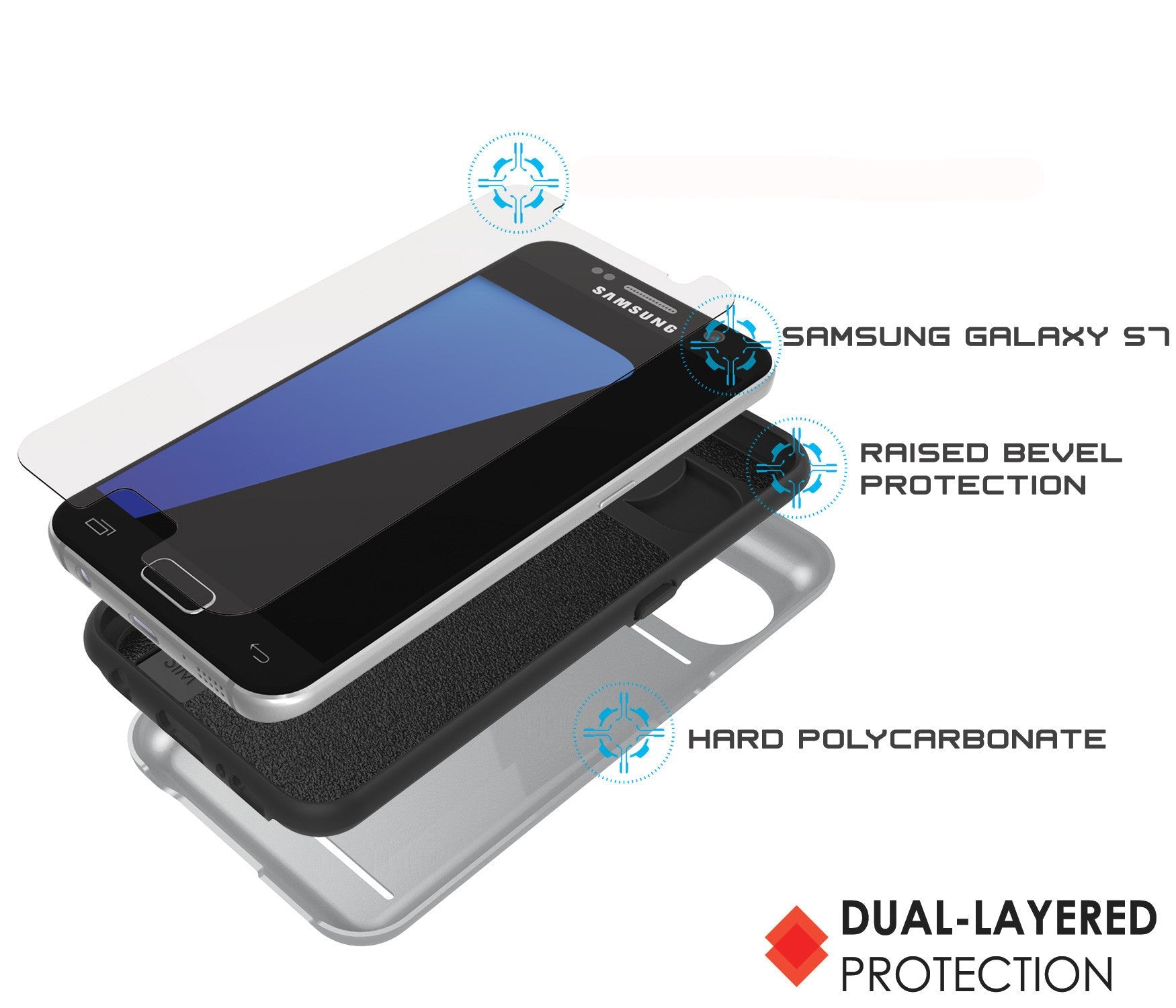 Galaxy S7 EDGE Case PunkCase CLUTCH Silver Series Slim Armor Soft Cover Case w/ Screen Protector (Color in image: Gold)