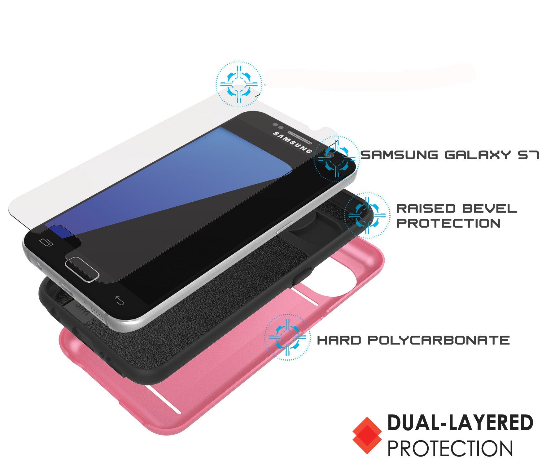 Galaxy S7 EDGE Case PunkCase CLUTCH Pink Series Slim Armor Soft Cover Case w/ Screen Protector (Color in image: Rose Gold)