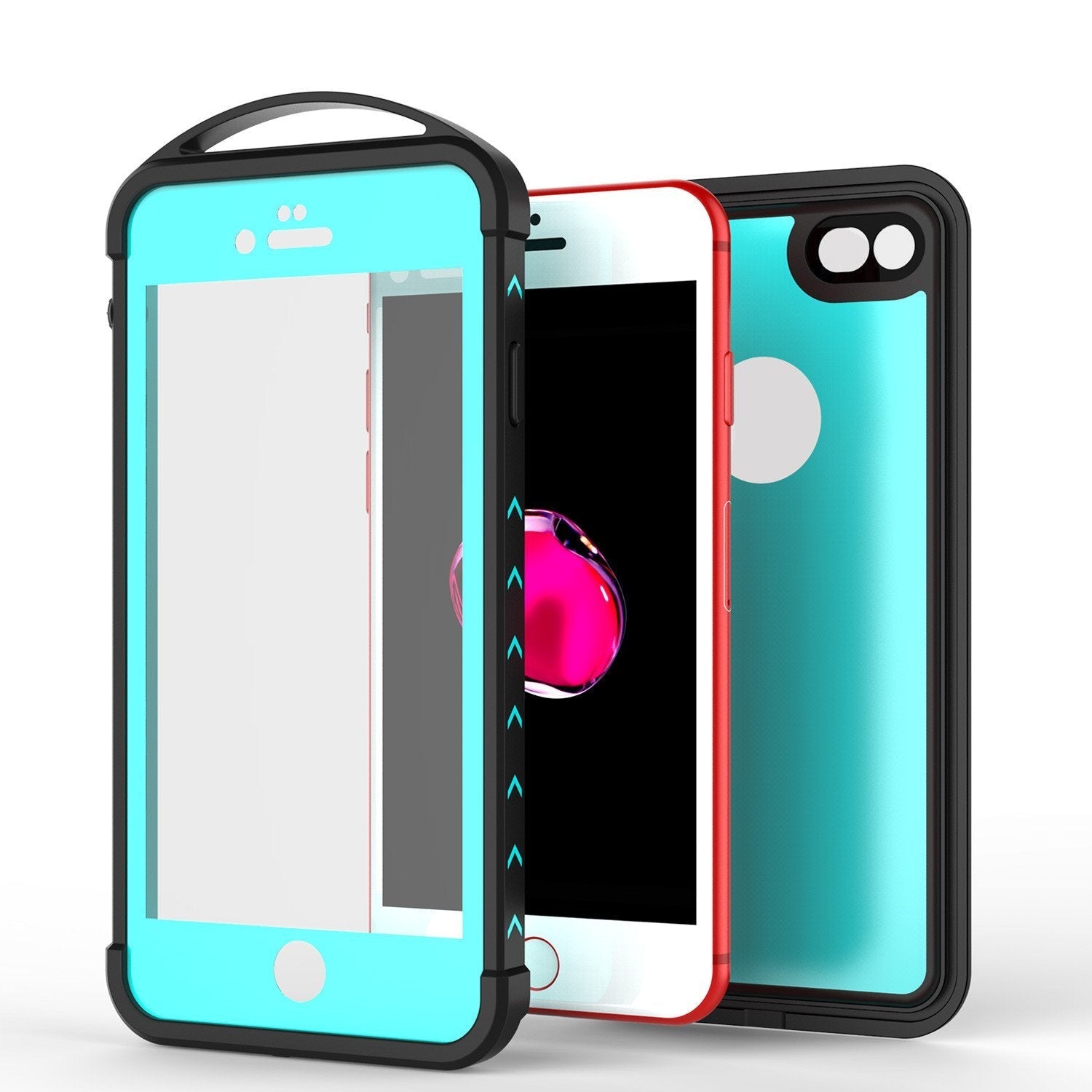 iPhone 8 Waterproof Case, Punkcase ALPINE Series, Teal | Heavy Duty Armor Cover (Color in image: black)