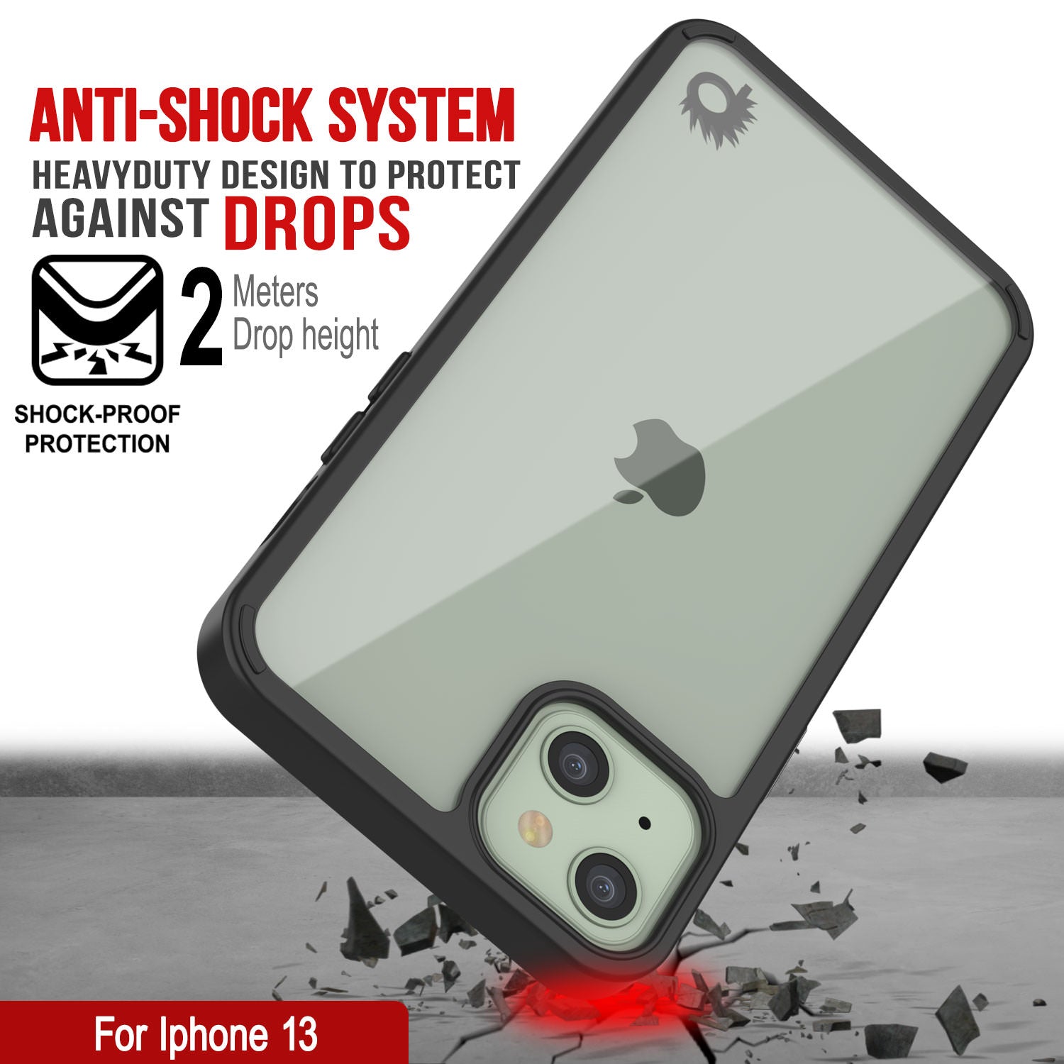 Capa iPhone 13 Punkcase® LUCID 2.0 Série Preto c/ Protetor de Tela PUNK SHIELD | Ajuste Ultra