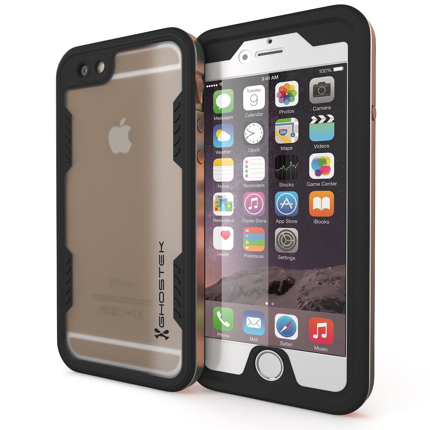 Capa à Prova d'Água para iPhone 6/6S, Ghostek Atomic 2.0 Dourado c/ Protetor de Tela Integrado | Design Slim