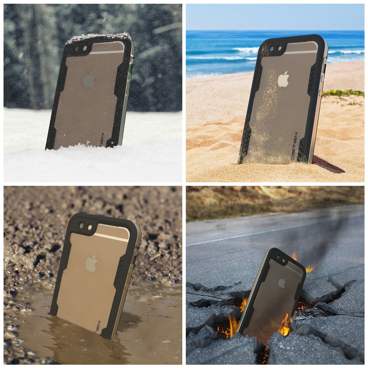iPhone 6/6S Waterproof Case, Ghostek Atomic 2.0 Gold W/ Attached Screen Protector | Slim Fit (Color in image: pink)