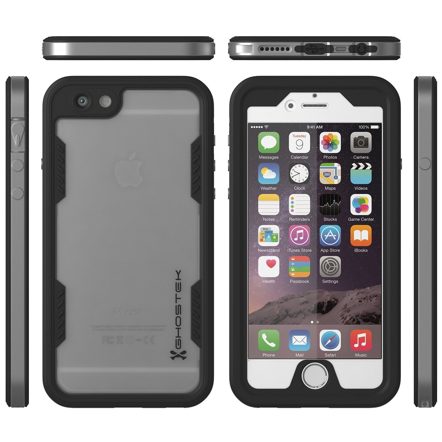iPhone 6S+/6+ Plus Waterproof Case Ghostek Atomic 2.0 Silver w/ Attached Screen Protector | Slim (Color in image: gold)