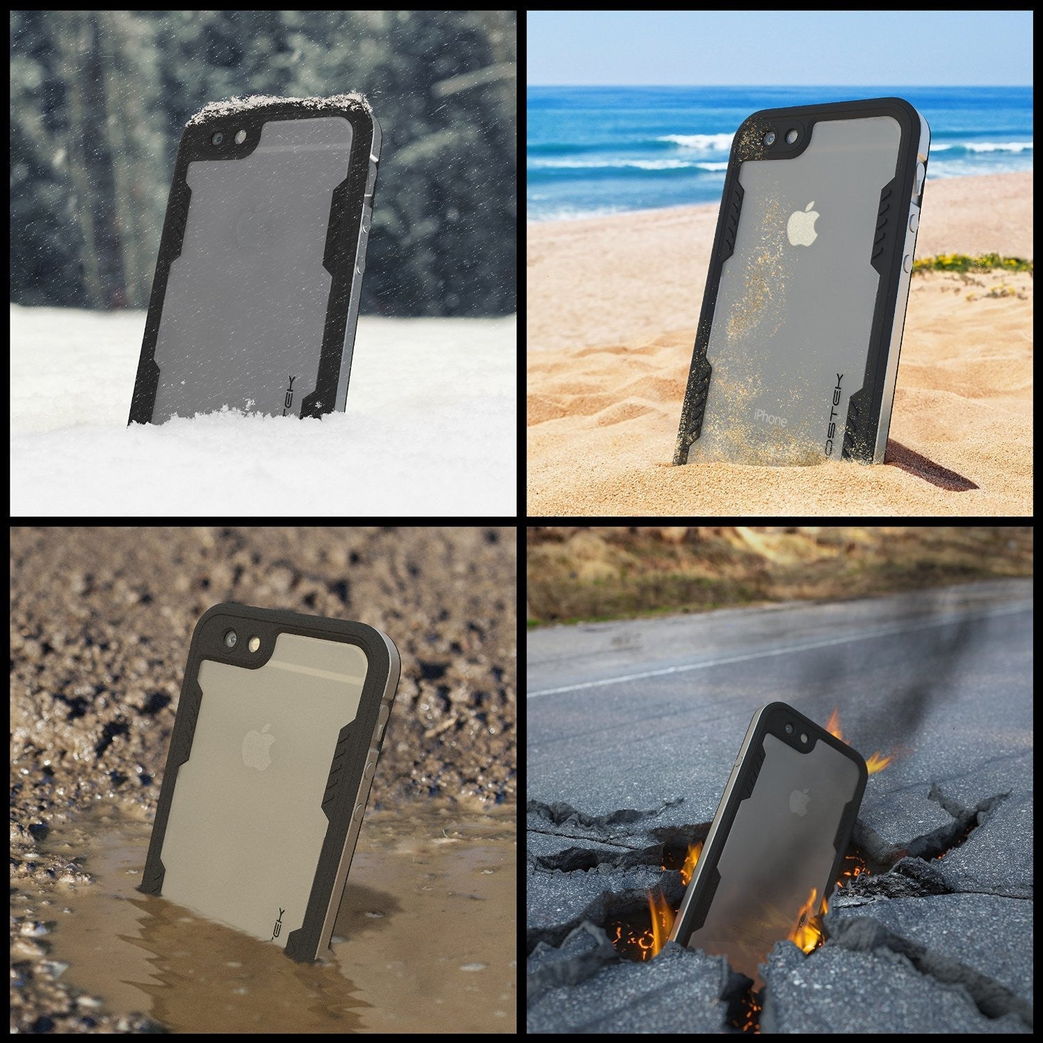 iPhone 6/6S Waterproof Case, Ghostek Atomic 2.0 SILVER W/ Attached Screen Protector | Slim Fit (Color in image: pink)