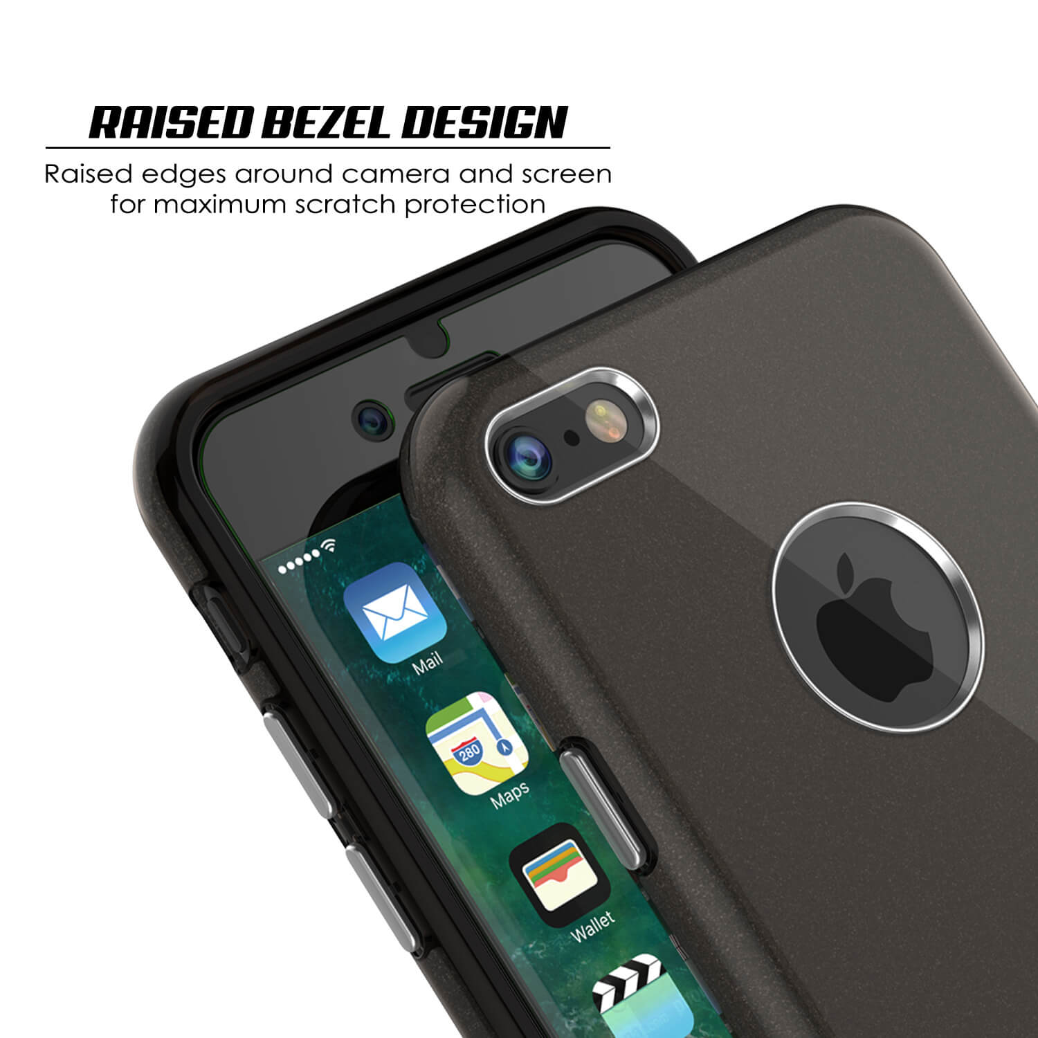 iPhone 6s/6 Case PunkCase Galactic Black Series Slim w/ Tempered Glass | Lifetime Warranty (Color in image: silver)