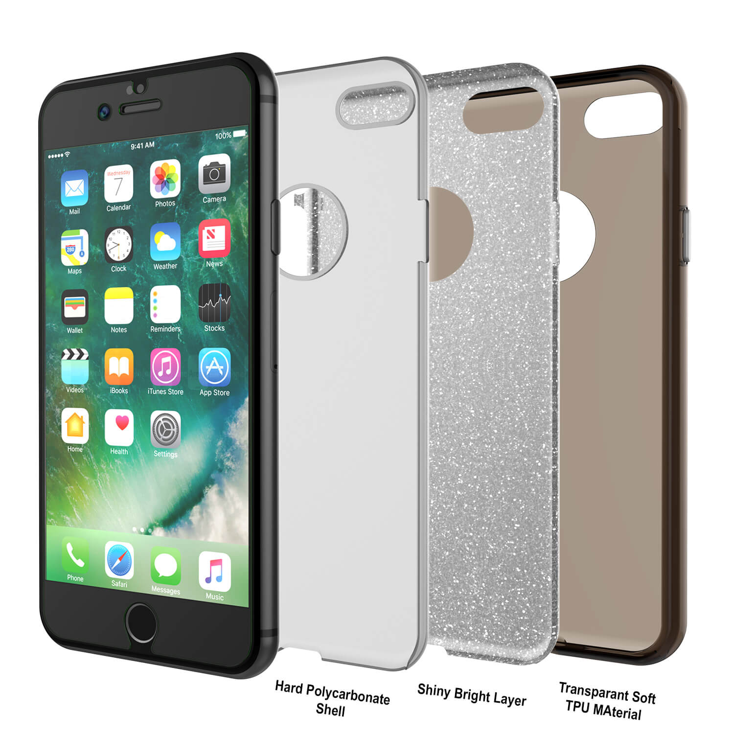 iPhone 6s/6 Case PunkCase Galactic Black Series Slim w/ Tempered Glass | Lifetime Warranty (Color in image: pink)