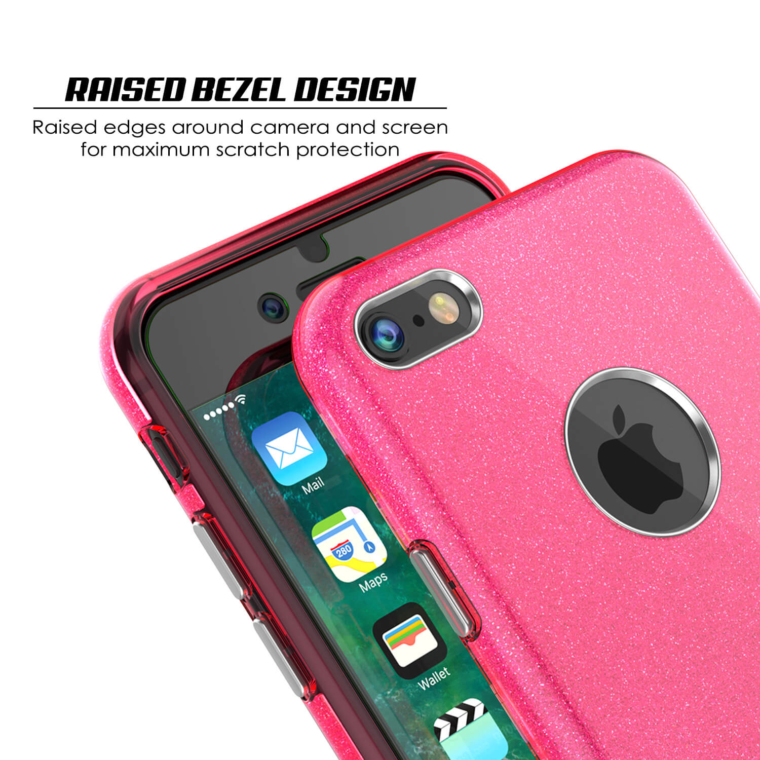 iPhone 6s/6 Case PunkCase Galactic Pink Series  Slim w/ Tempered Glass | Lifetime Warranty (Color in image: black)