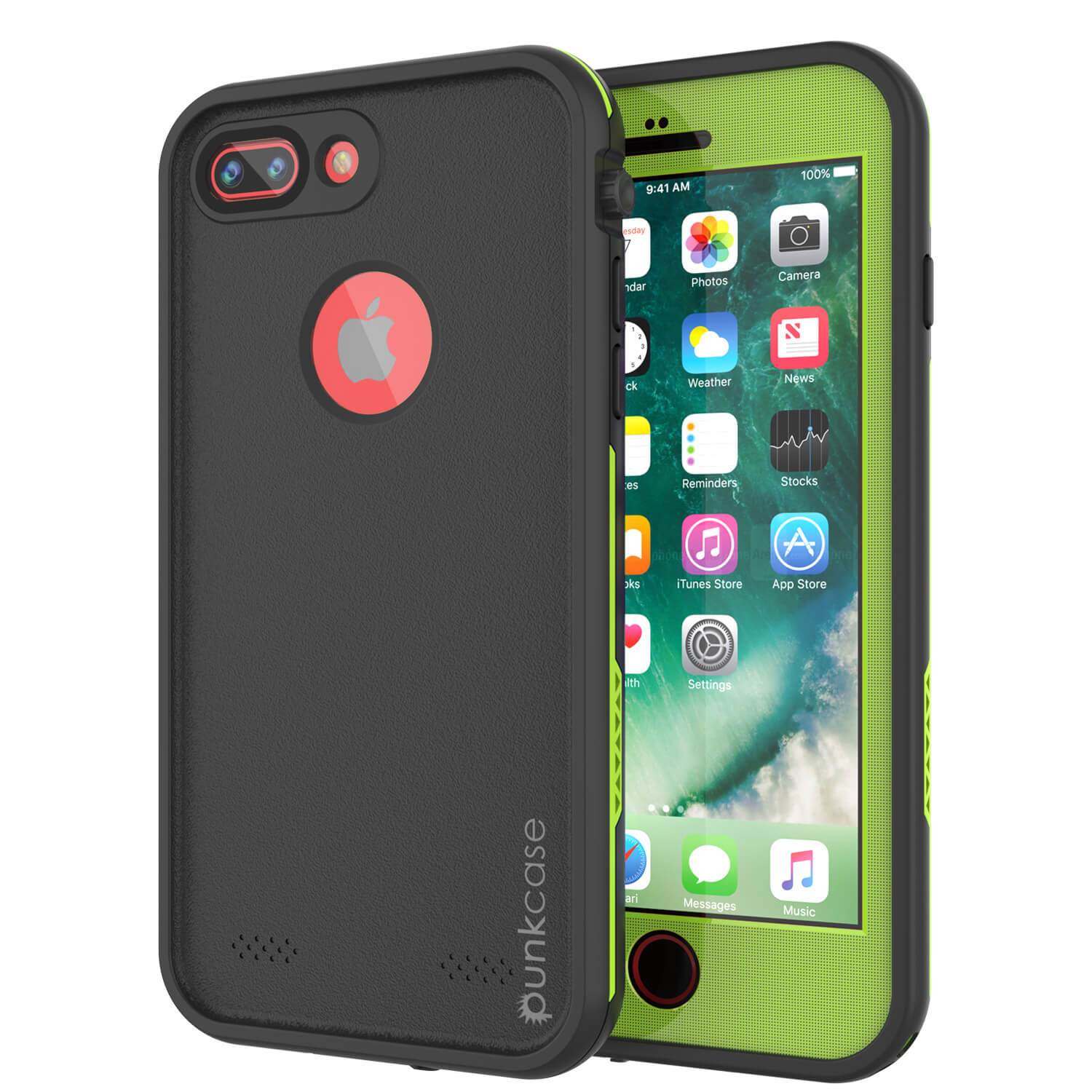 Capa à prova d'água para iPhone 7+ Plus, série Punkcase SpikeStar Light-Green | Ajuste fino para 6.6 pés debaixo d'água IP68