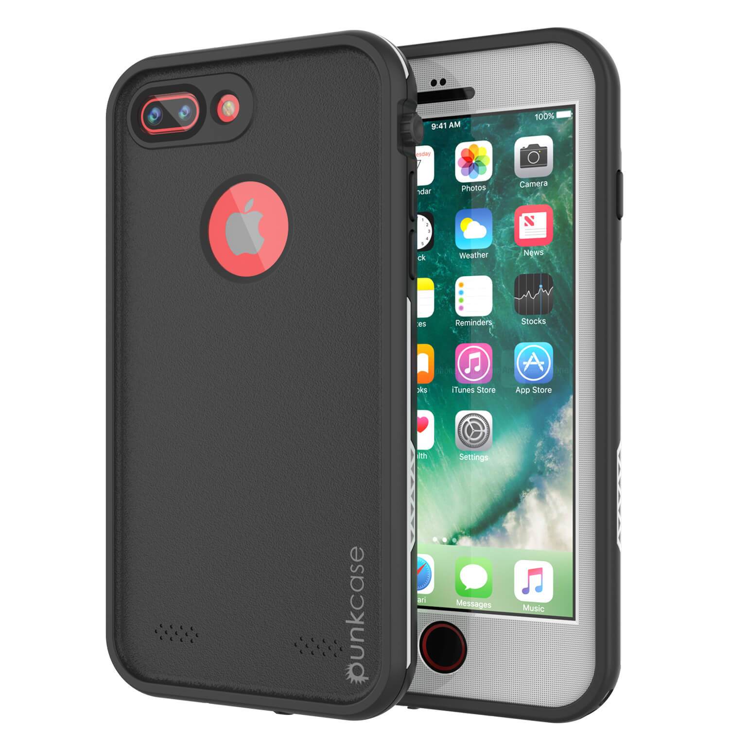 Capa à prova d'água para iPhone 7+ Plus, série branca Punkcase SpikeStar | Ajuste fino de 6,6 pés subaquático IP68