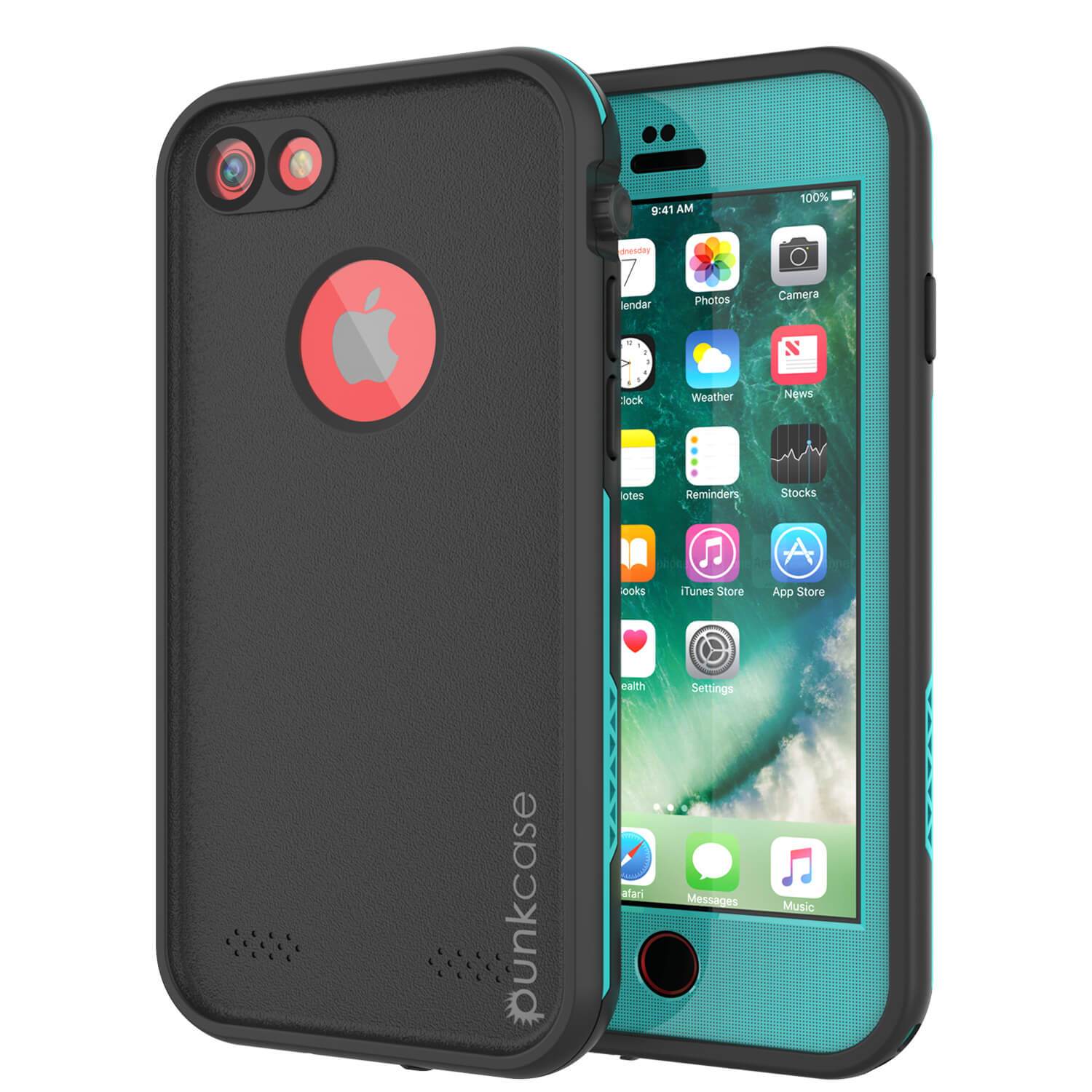 Capa à prova d'água para iPhone 7, série Punkcase SpikeStar Teal | Design fino para 6,6 pés debaixo d'água IP68