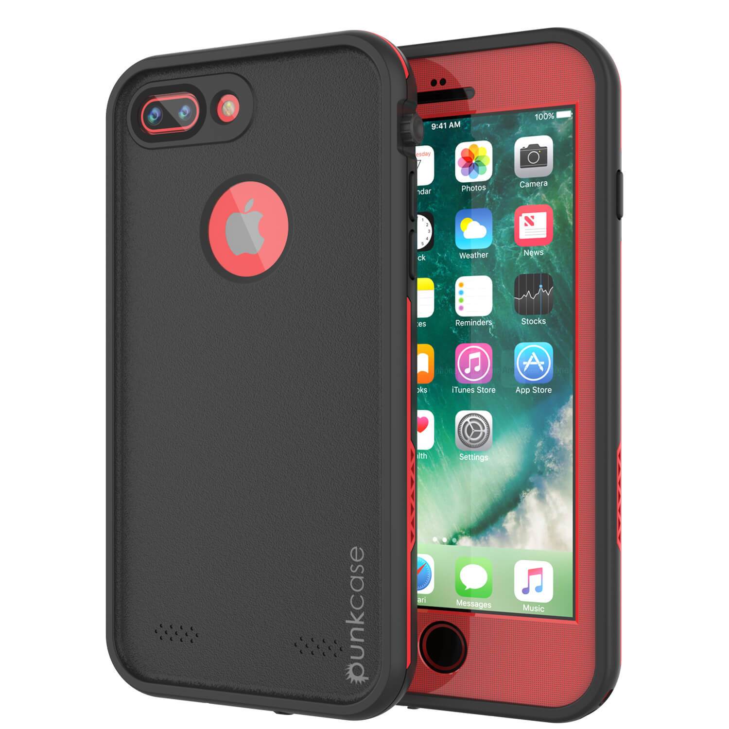 Capa à prova d'água para iPhone 8+ Plus, série Punkcase SpikeStar Red | Ajuste fino subaquático de 6,6 pés IP68