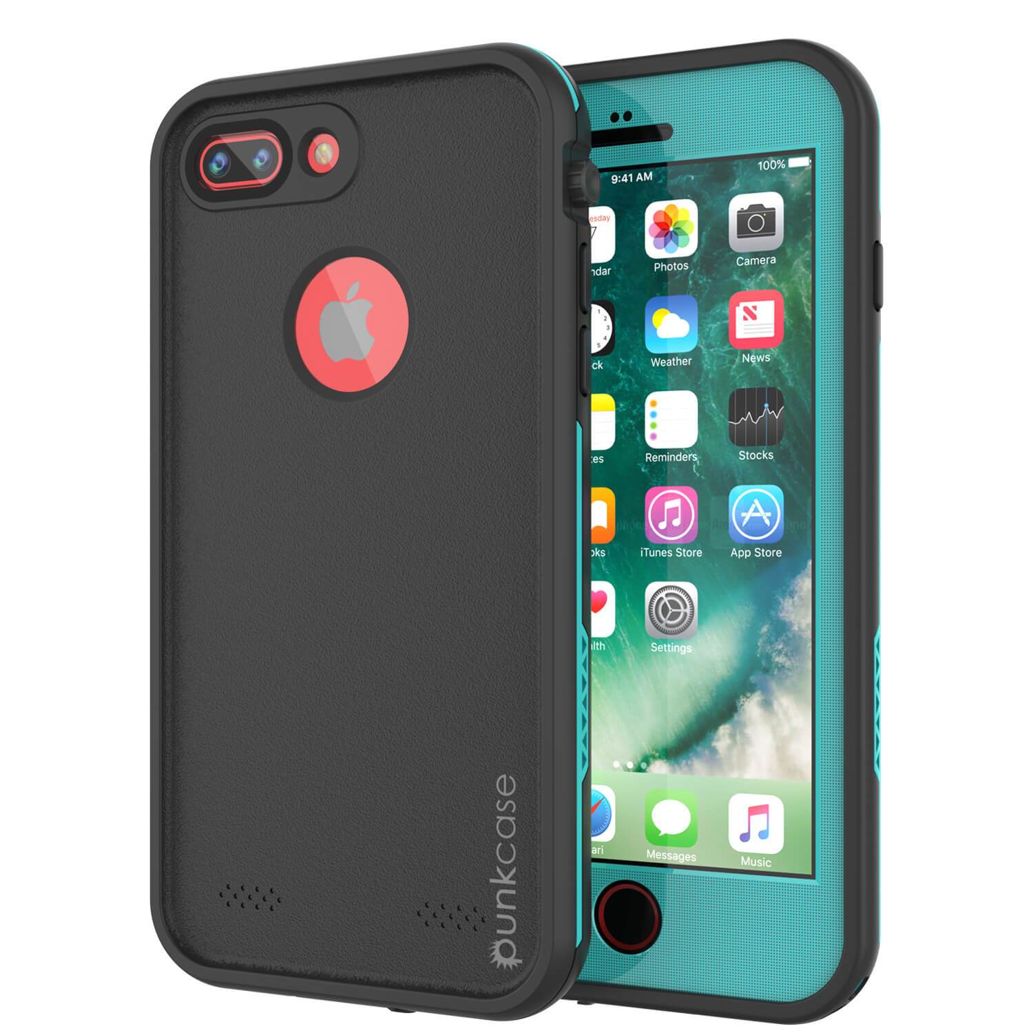 Capa à prova d'água para iPhone 8+ Plus, série Punkcase SpikeStar Teal | Ajuste fino 6.6ft subaquático IP68