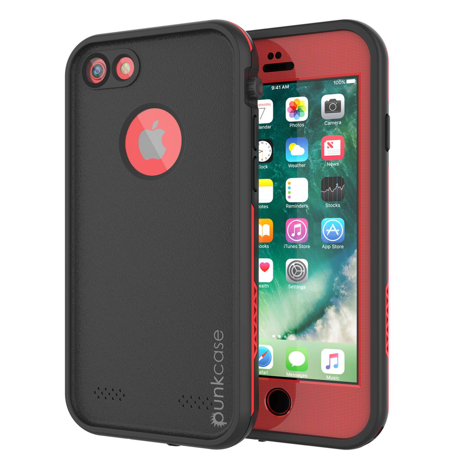 Capa à prova d'água para iPhone 8, série vermelha Punkcase SpikeStar | Ajuste fino subaquático de 6,6 pés IP68