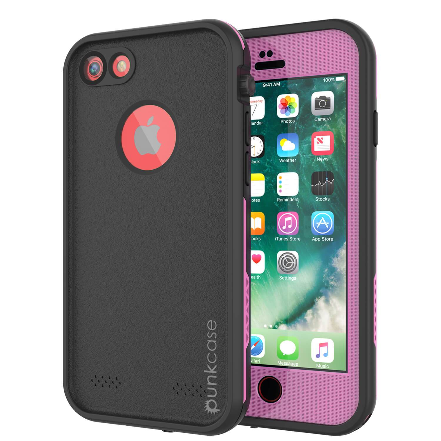 Capa à prova d'água para iPhone 8, série Punkcase SpikeStar Pink | Ajuste fino para 6,6 pés debaixo d'água IP68.