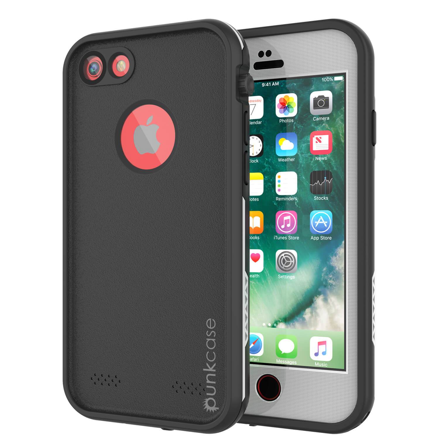 Capa à prova d'água para iPhone 8, série branca Punkcase SpikeStar | Ajuste fino Subaquático IP68 de 6,6 pés