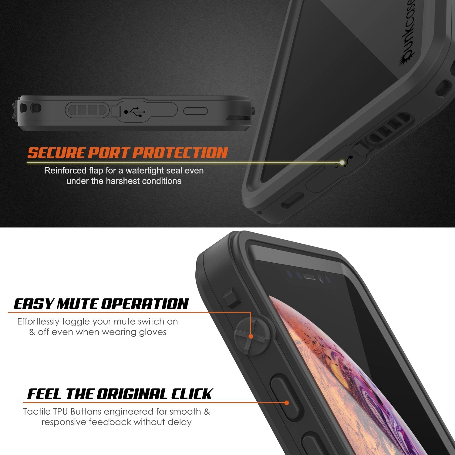 iPhone XR Waterproof Case, Punkcase [Extreme Series] Armor Cover W/ Built In Screen Protector [Black] (Color in image: Pink)