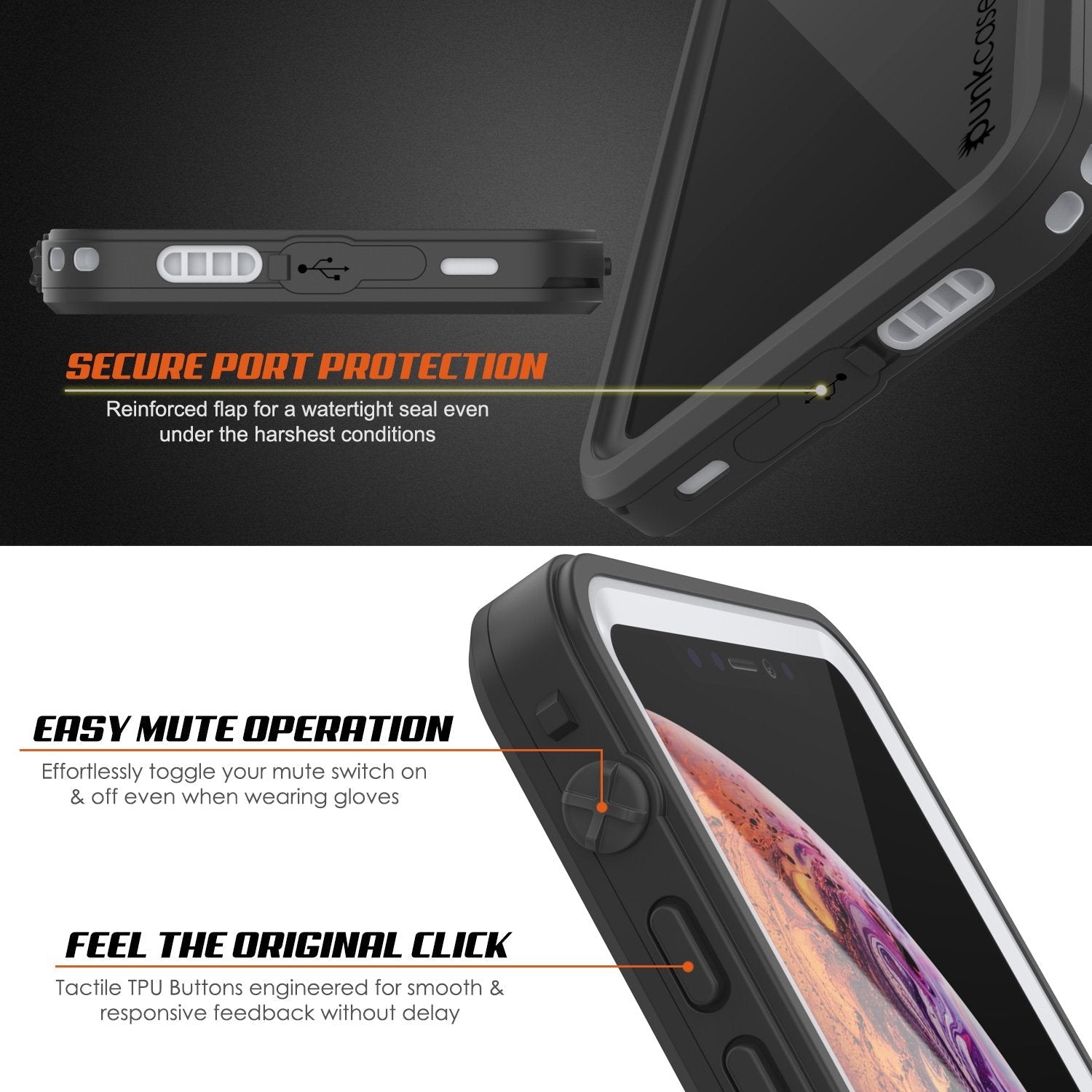 iPhone XR Waterproof Case, Punkcase [Extreme Series] Armor Cover W/ Built In Screen Protector [White] (Color in image: Pink)