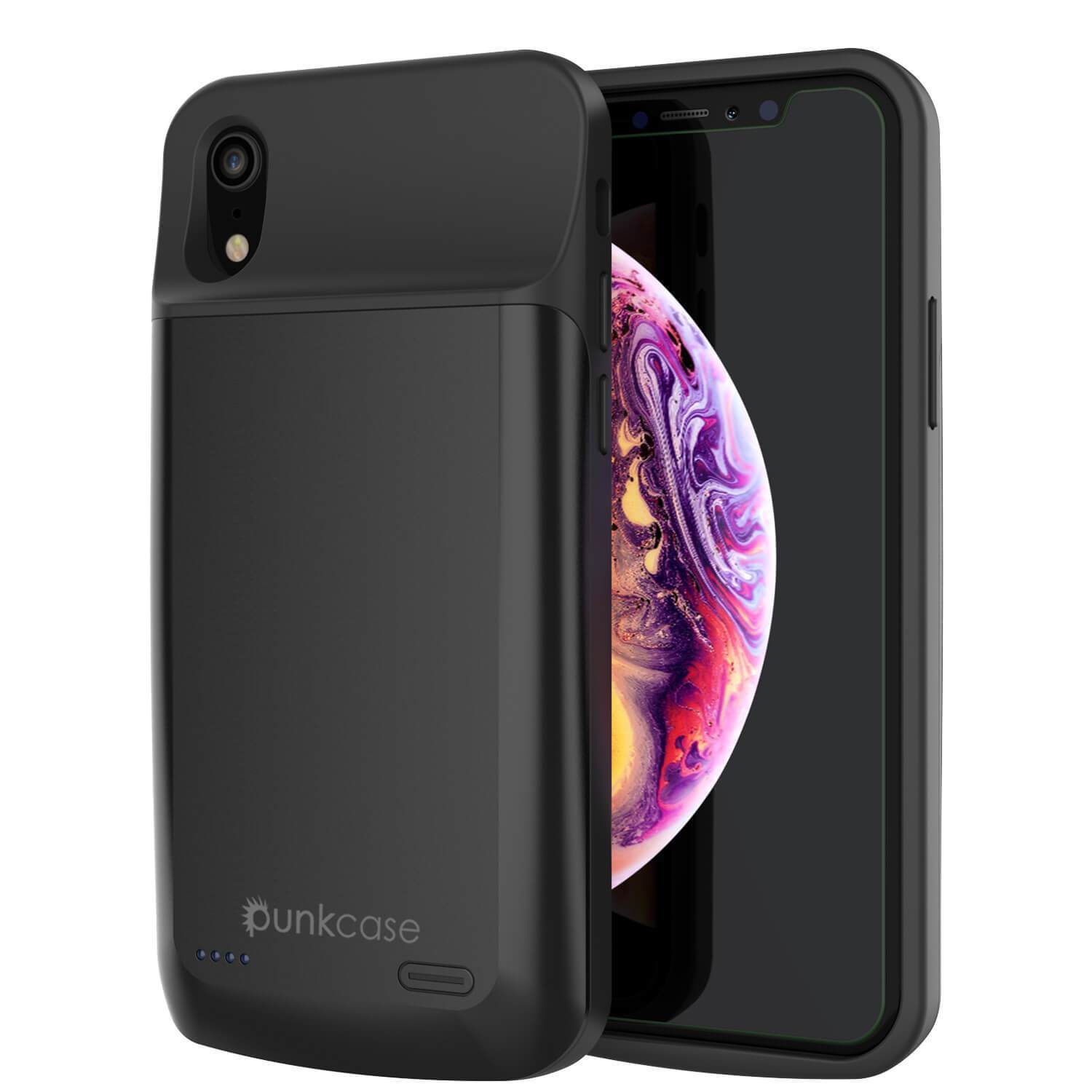 Capa de bateria para iPhone 11 Pro, PunkJuice 5000mAH Power Bank de carregamento rápido com protetor de tela | [Preto]