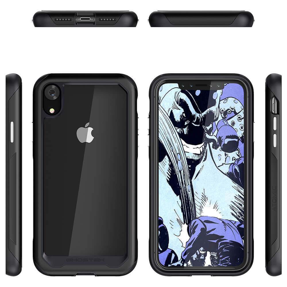 iPhone Xr Case, Ghostek Atomic Slim 2 Series  for iPhone Xr Rugged Heavy Duty Case|BLACK (Color in image: Red)
