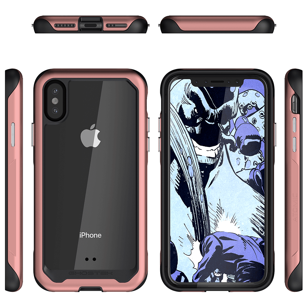 iPhone Xs Max Case, Ghostek Atomic Slim 2 Series  for iPhone Xs Max Rugged Heavy Duty Case|PINK (Color in image: Black)