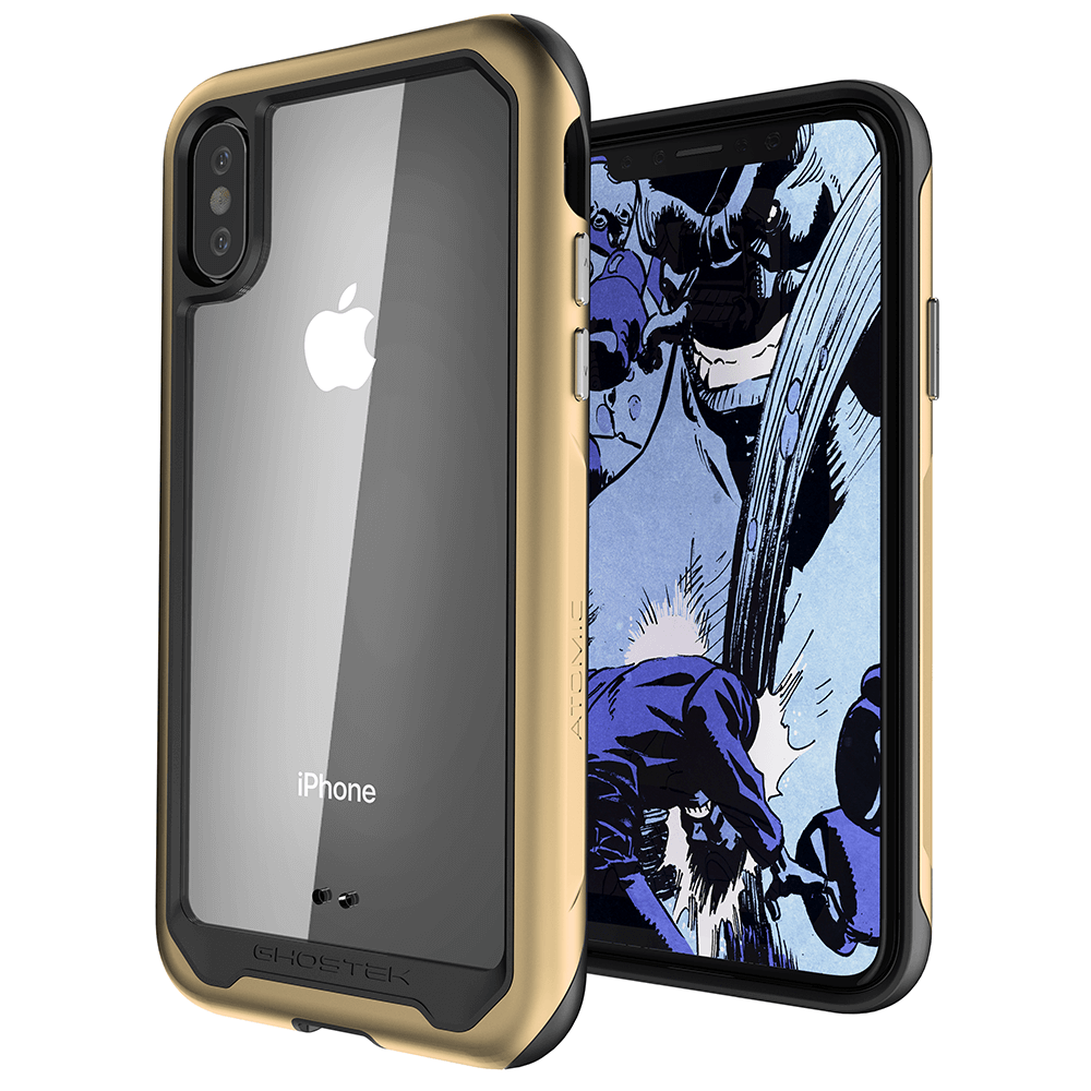 Capa para iPhone Xs, Ghostek Atomic Slim 2 Series para iPhone Xs Capa Resistente Resistente|OURO