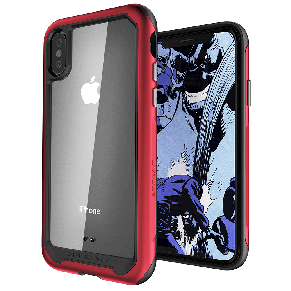 Capa para iPhone Xs, Ghostek Atomic Slim 2 Series para iPhone Xs Capa Resistente Resistente | VERMELHO