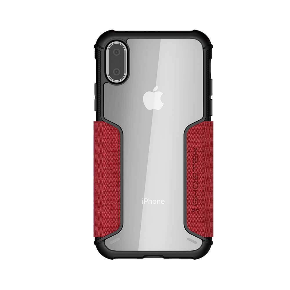 iPhone Xs Max Case, Ghostek Exec 3 Series for iPhone Xs Max / iPhone Pro Protective Wallet Case [RED] (Color in image: Gray)