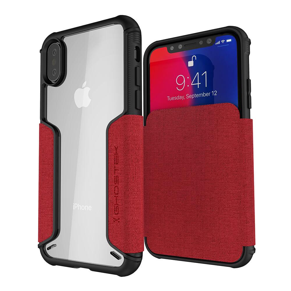 Capa para iPhone Xs, Ghostek Exec 3 Series para iPhone Xs / iPhone Pro Capa Carteira Protetora [VERMELHO]