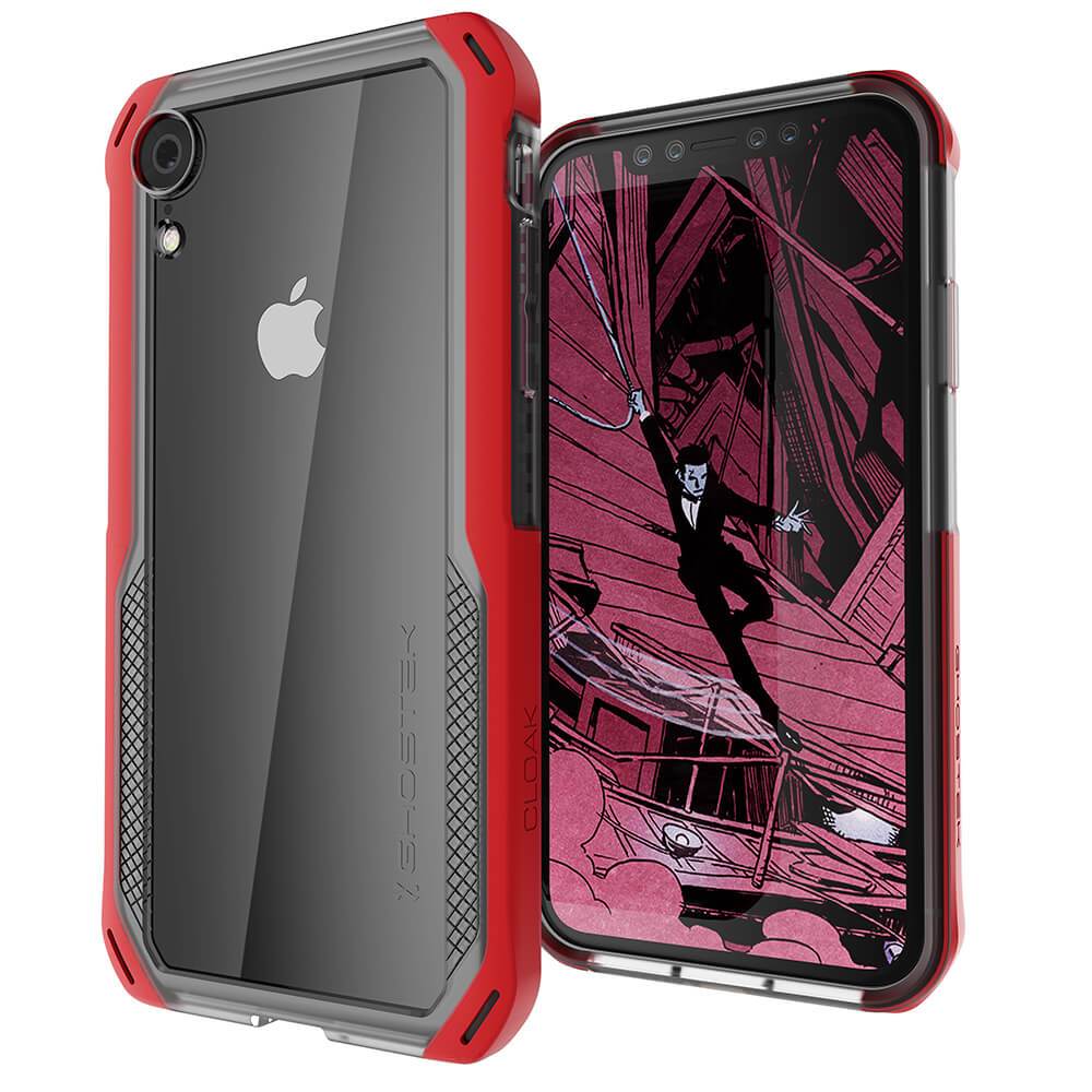 Capa para iPhone Xr, Série Ghostek Cloak 4 para iPhone Xr / Capa para iPhone Pro | VERMELHO-TRANSPARENTE