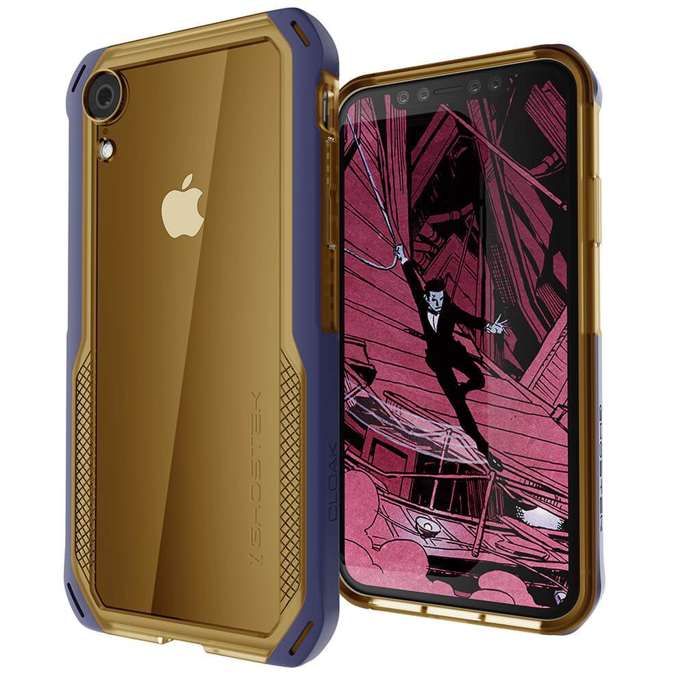 Capa para iPhone Xr, Série Ghostek Cloak 4 para iPhone Xr / Capa para iPhone Pro | AZUL-DOURADO