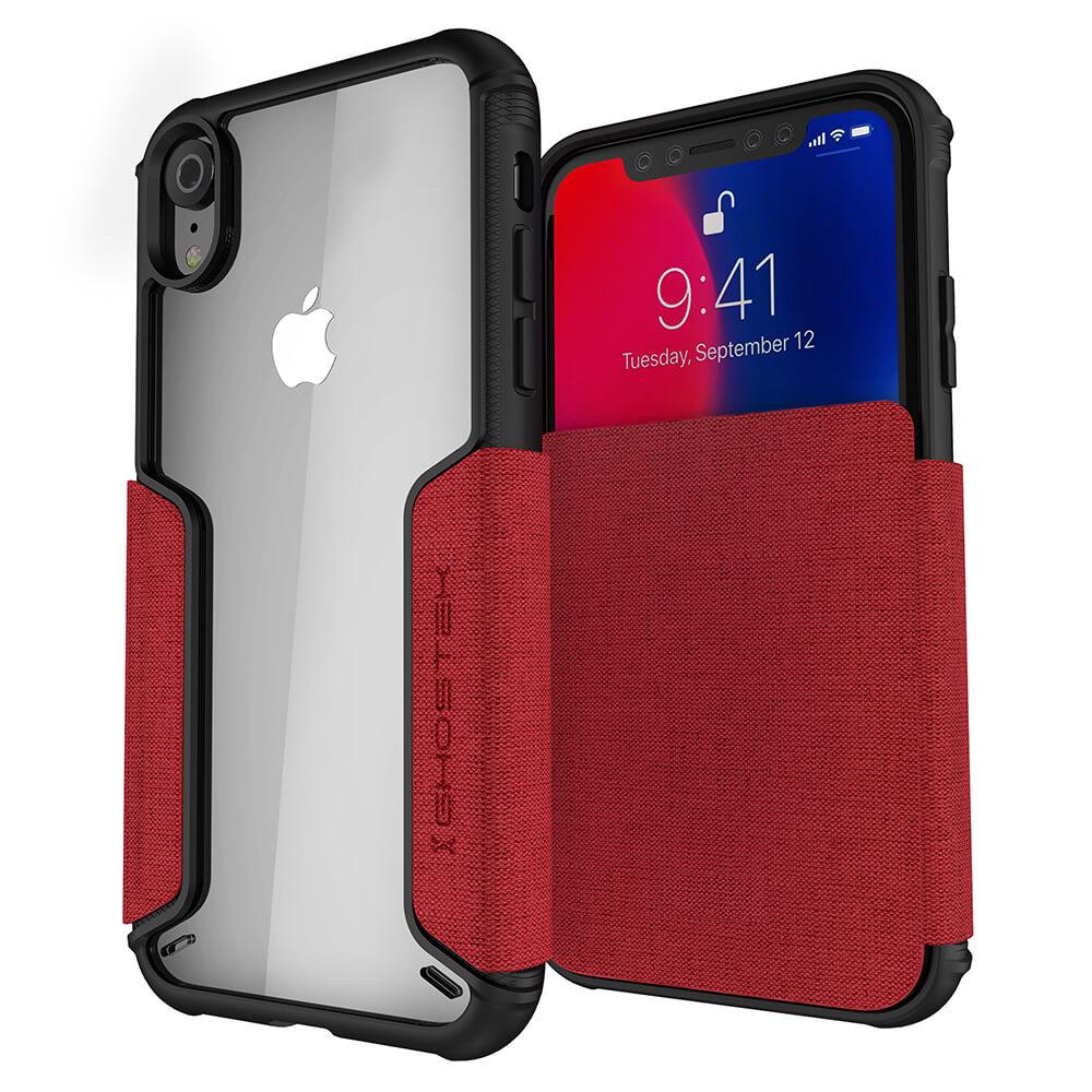 Capa para iPhone Xr, Ghostek Exec 3 Série para iPhone Xr / iPhone Pro Case de carteira protetora [VERMELHA]