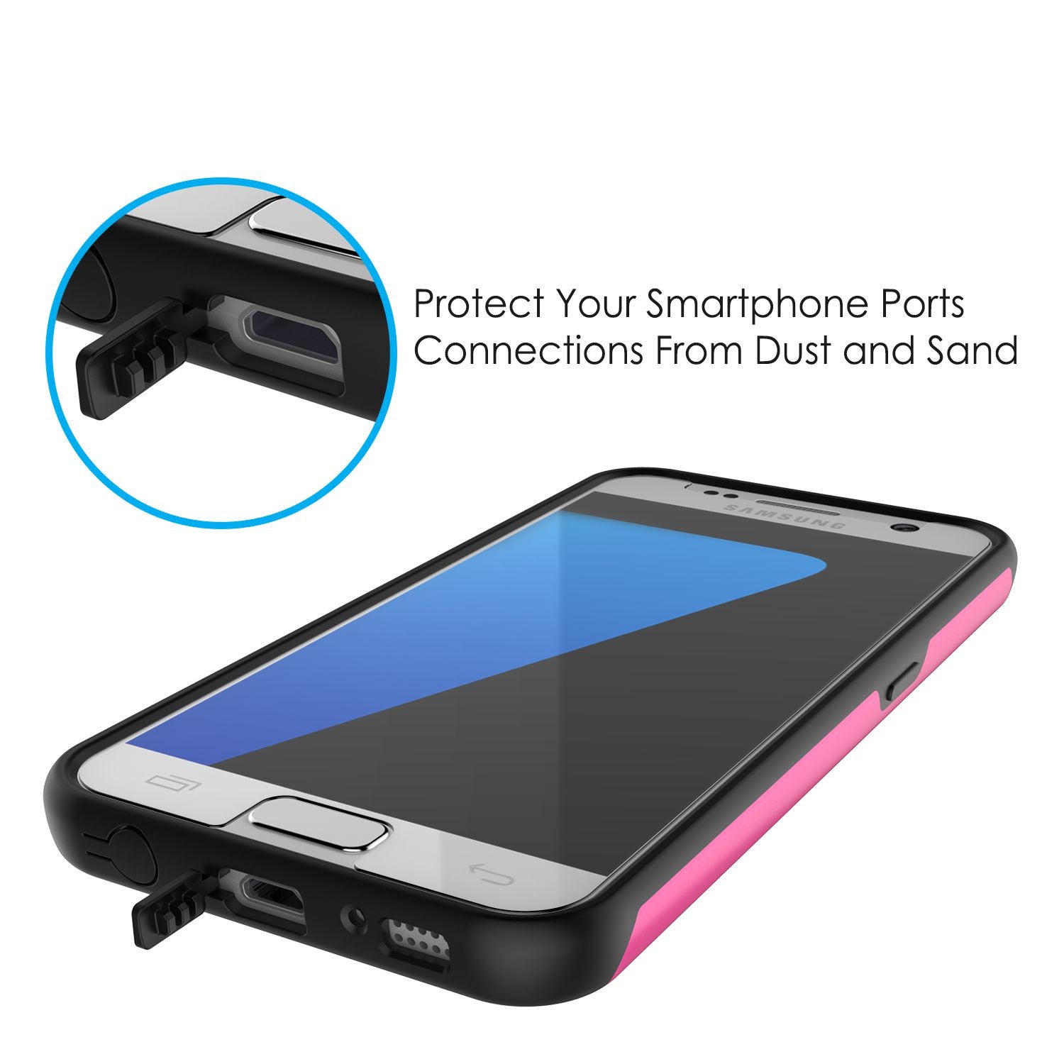 Galaxy s7 Case PunkCase Galactic Pink Series Slim Protective Armor Soft Cover Case w/ Tempered Glass (Color in image: rose gold)